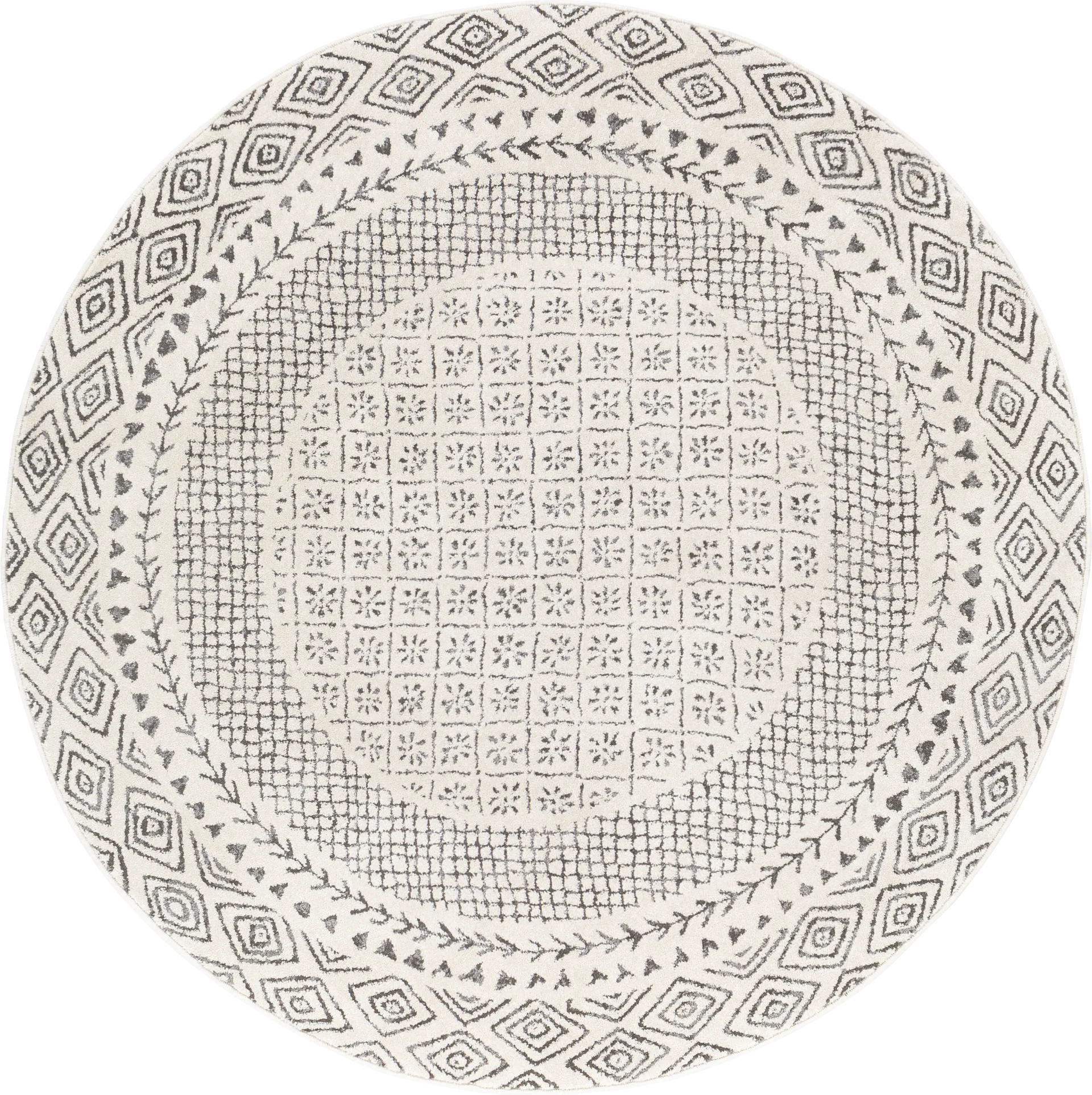 Elnaria Charcoal 5'3 Round Rug - Image 1