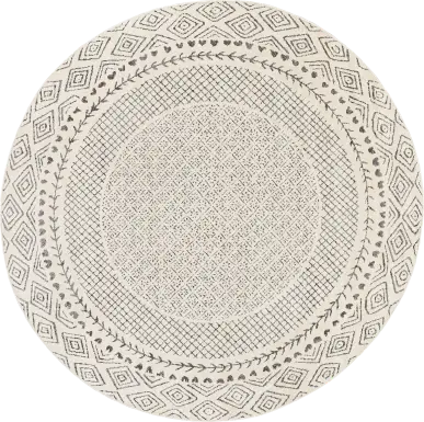 Elnaria Charcoal 6'7 Round Rug