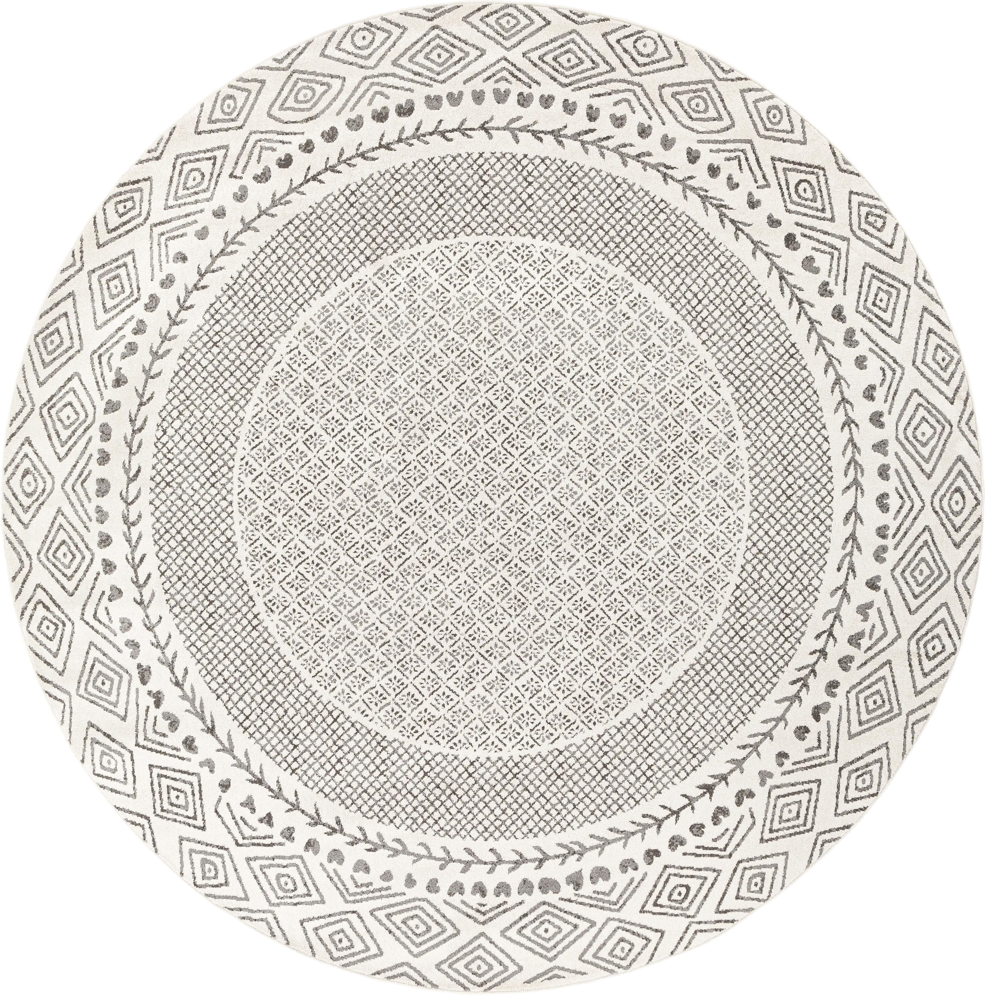 Elnaria Charcoal 7'10 Round Rug - Thumbnail - Image 1