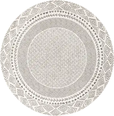 Elnaria Charcoal 7'10 Round Rug