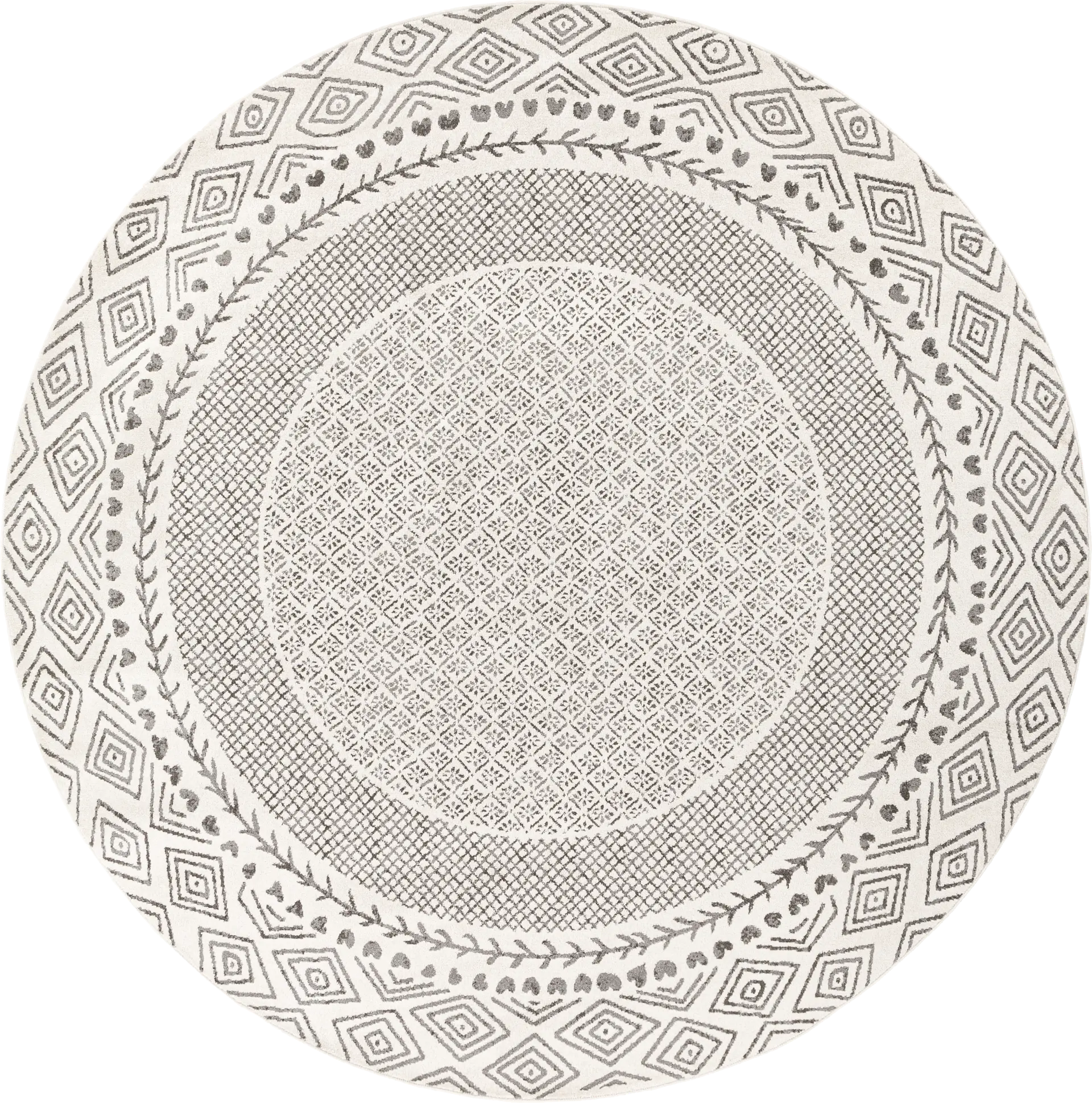 Elnaria Charcoal 7'10 Round Rug
