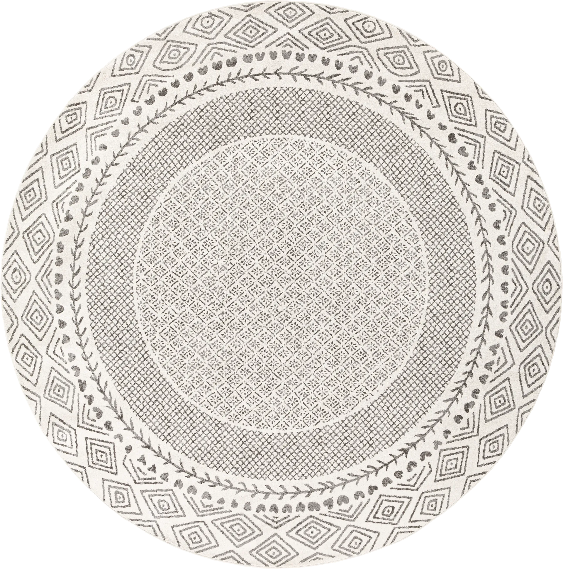 Elnaria Charcoal 7'10 Round Rug - Image 1