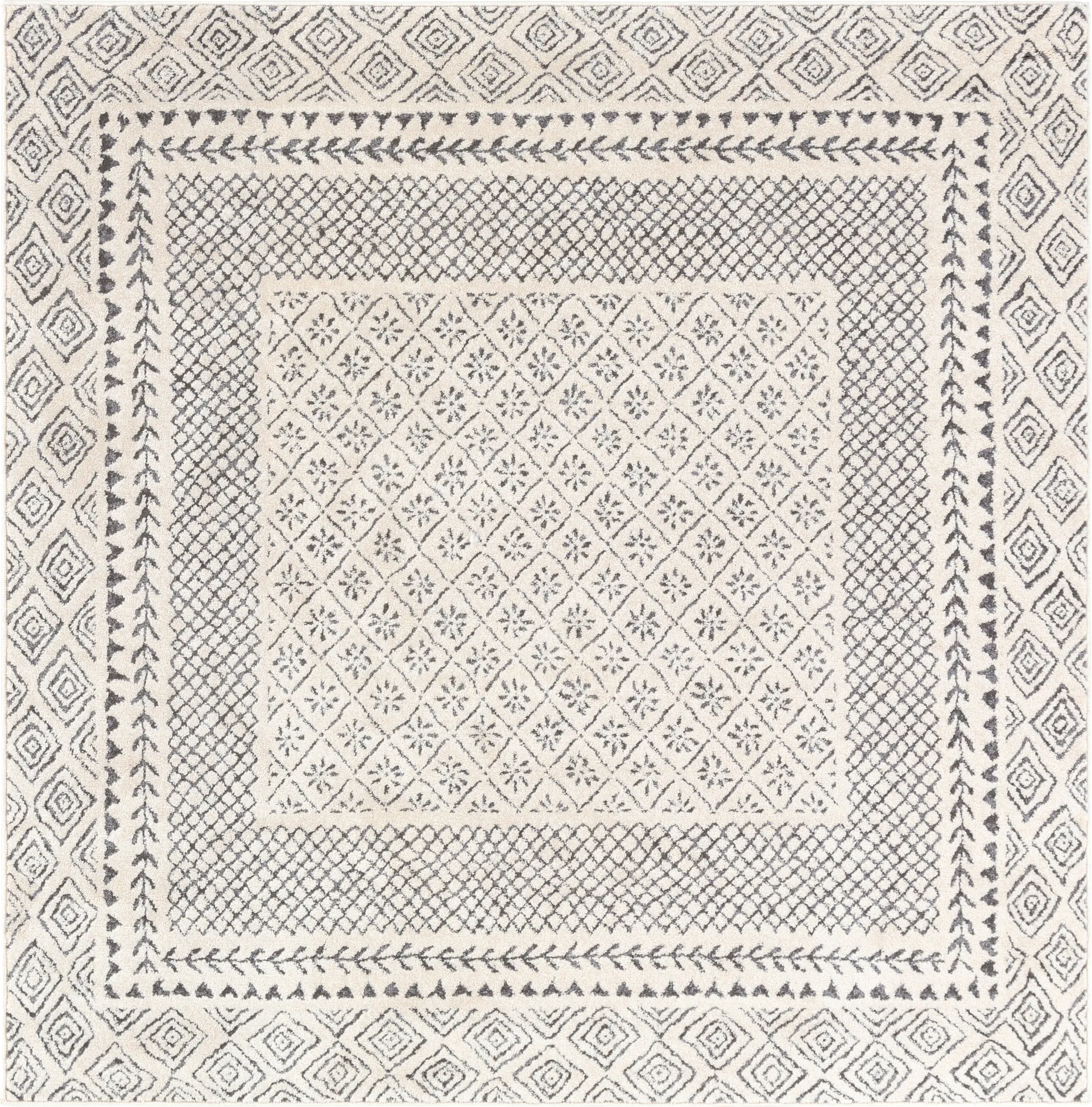 Elnaria Charcoal 5'3 Square Rug - Image 1