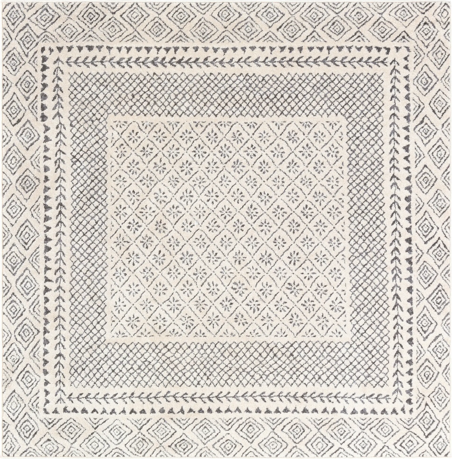 Elnaria Charcoal 5'3 Square Rug