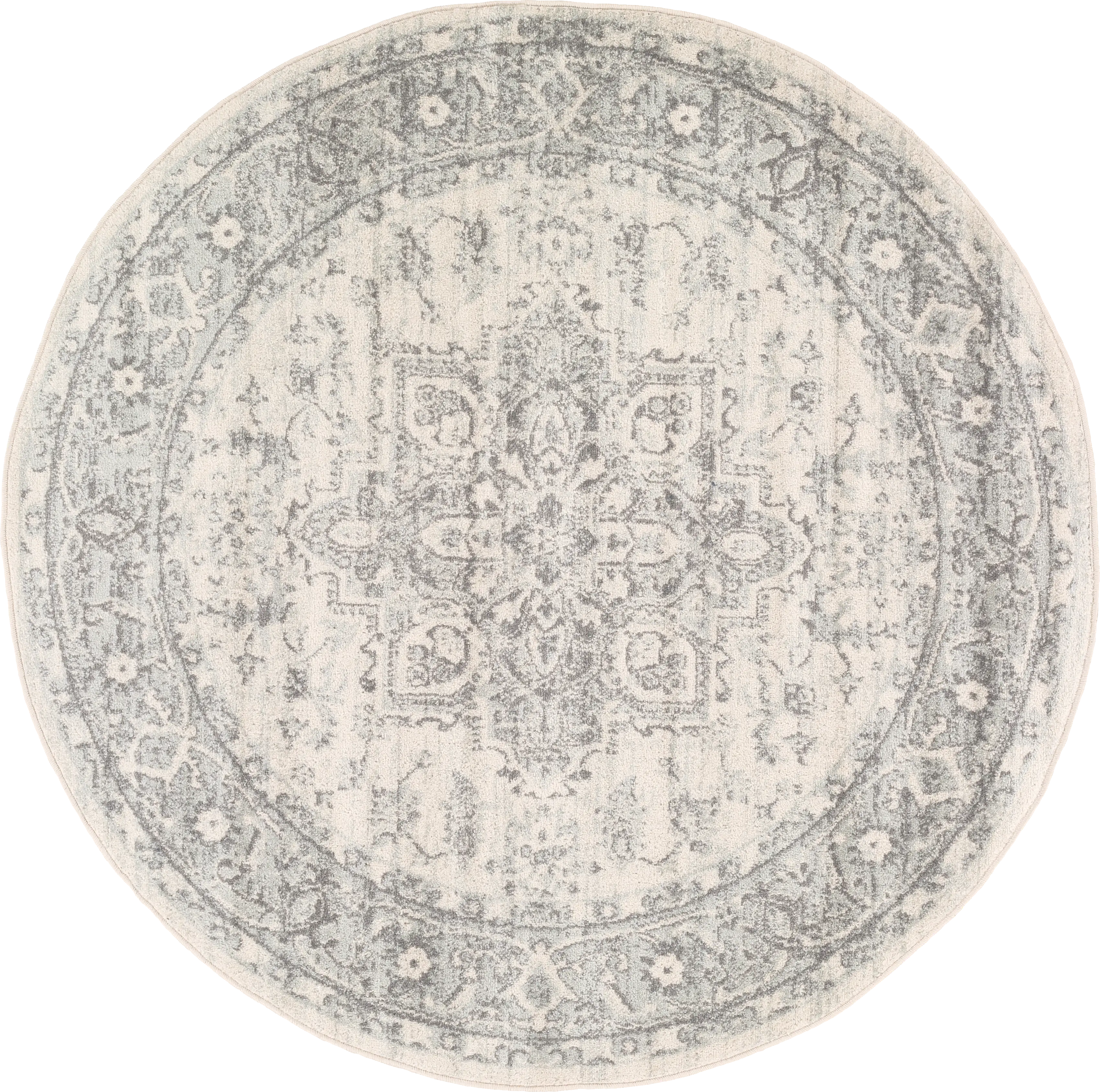 Lara Elle Gray 5'3 Round Rug - Thumbnail - Image 1