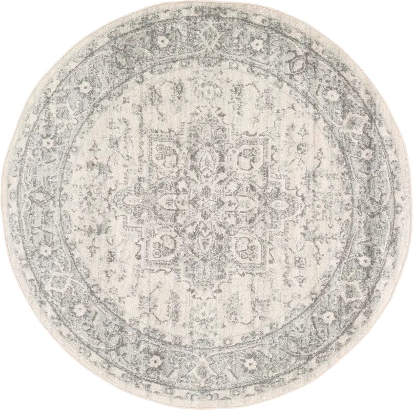 Lara Elle Gray 5'3 Round Rug