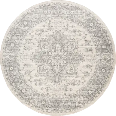 Lara Elle Gray 7'10 Round Rug