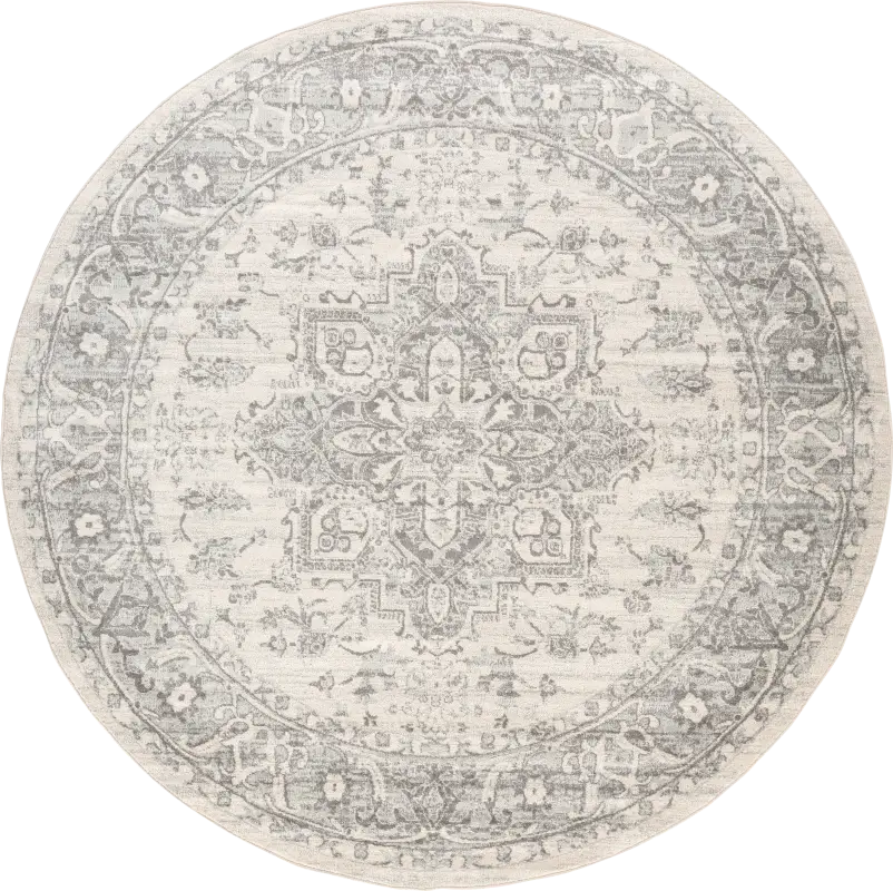 Lara Elle Gray 7'10 Round Rug
