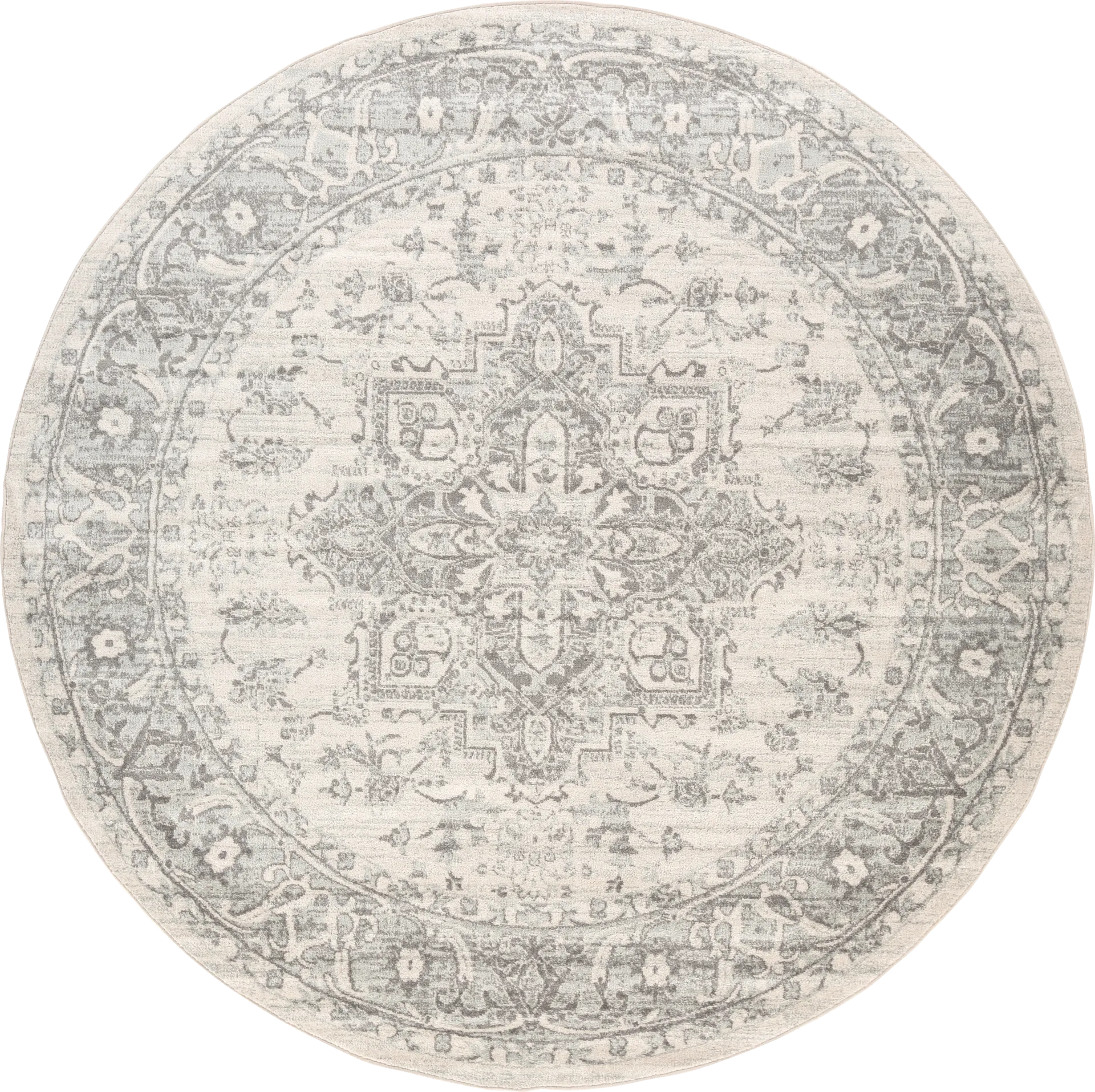 Lara Elle Gray 7'10 Round Rug - Image 1