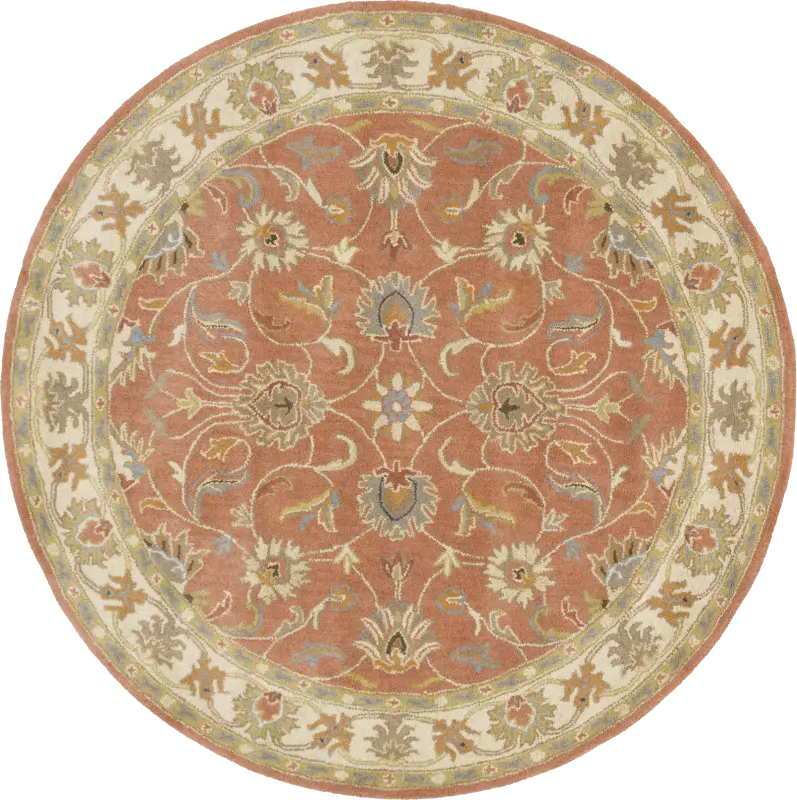 Belinera Orange 4' Round Rug