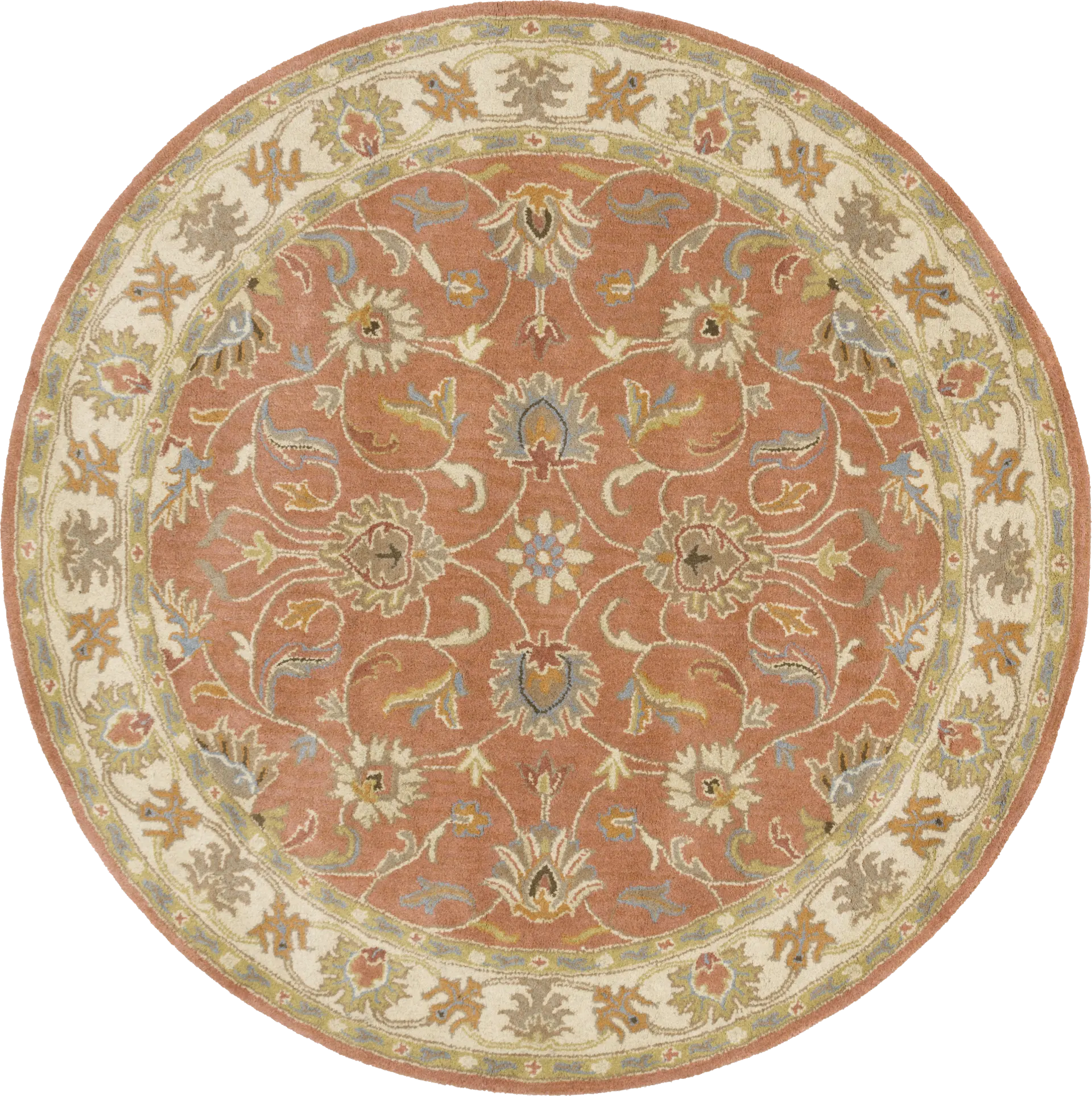 Belinera Orange 4' Round Rug