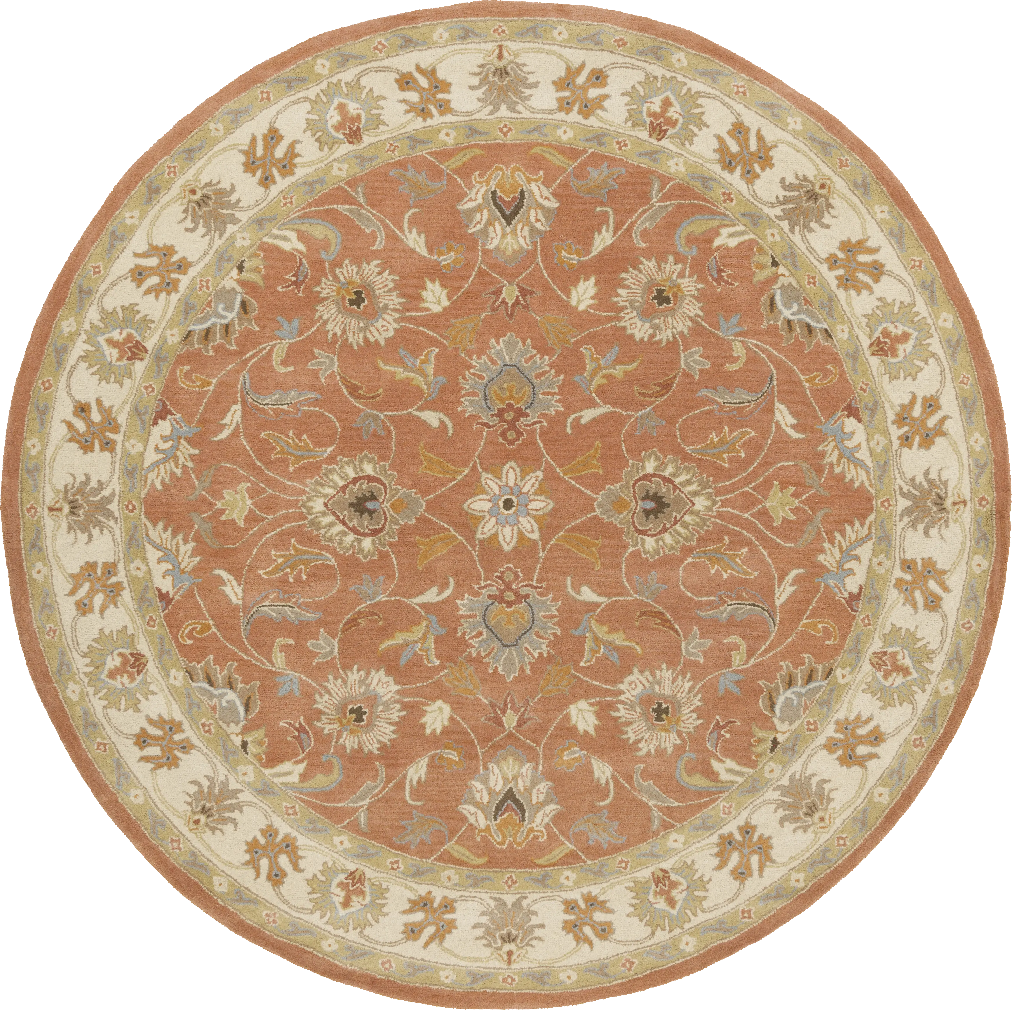 Belinera Orange 8' Round Rug - Thumbnail - Image 1