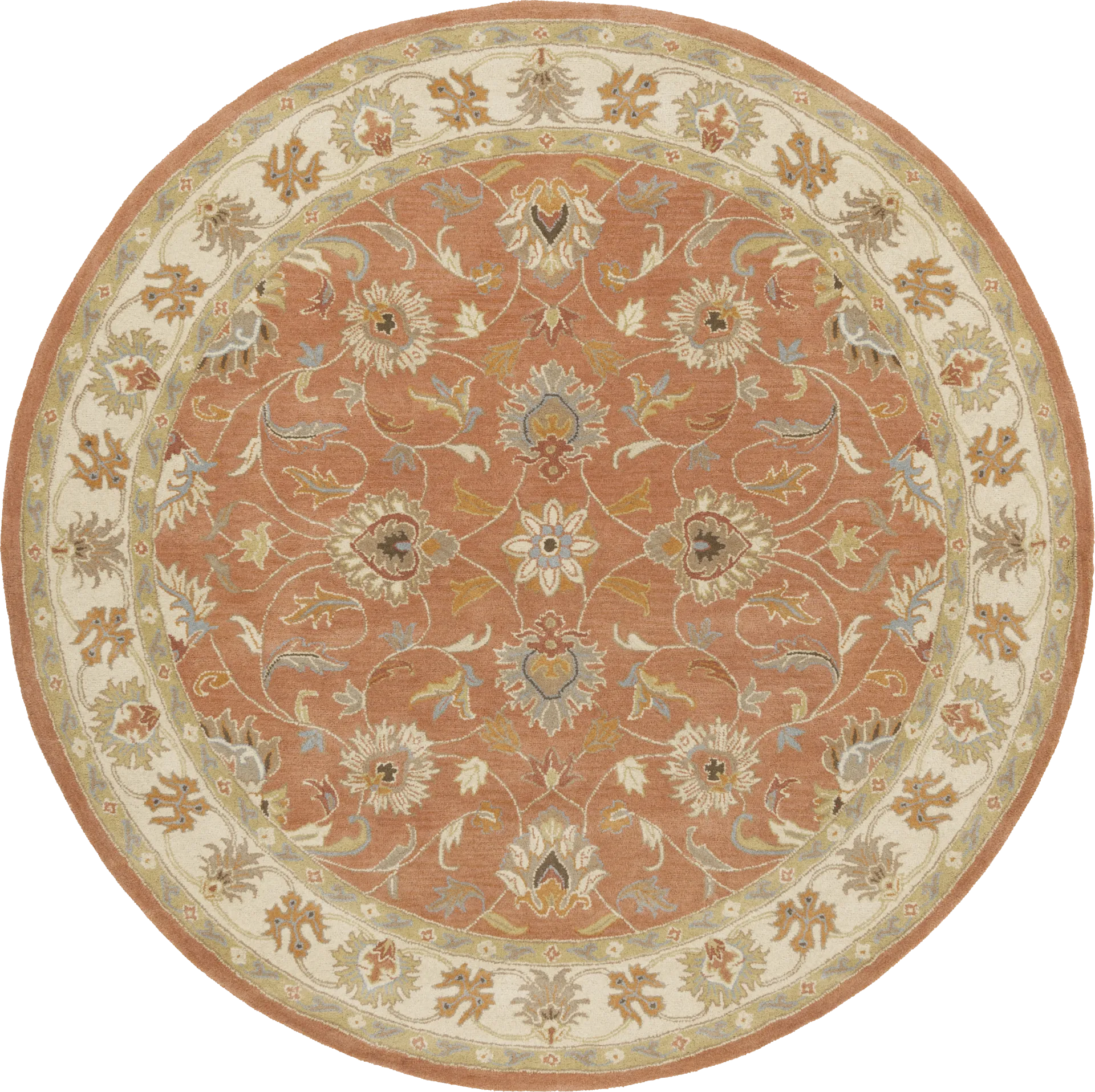 Belinera Orange 8' Round Rug - Image 1