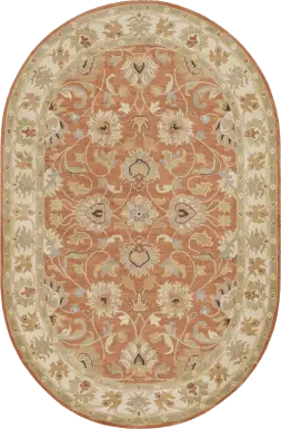 Belinera Orange 6' x 9' Oval Rug