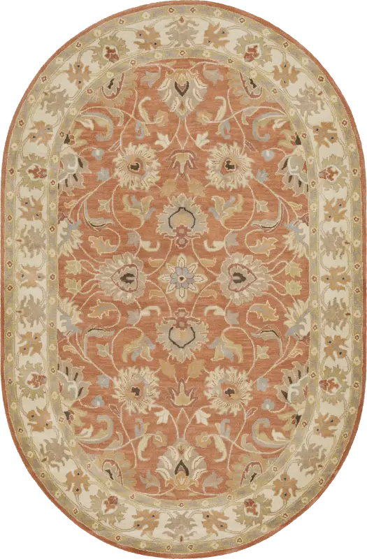 Belinera Orange 6' x 9' Oval Rug