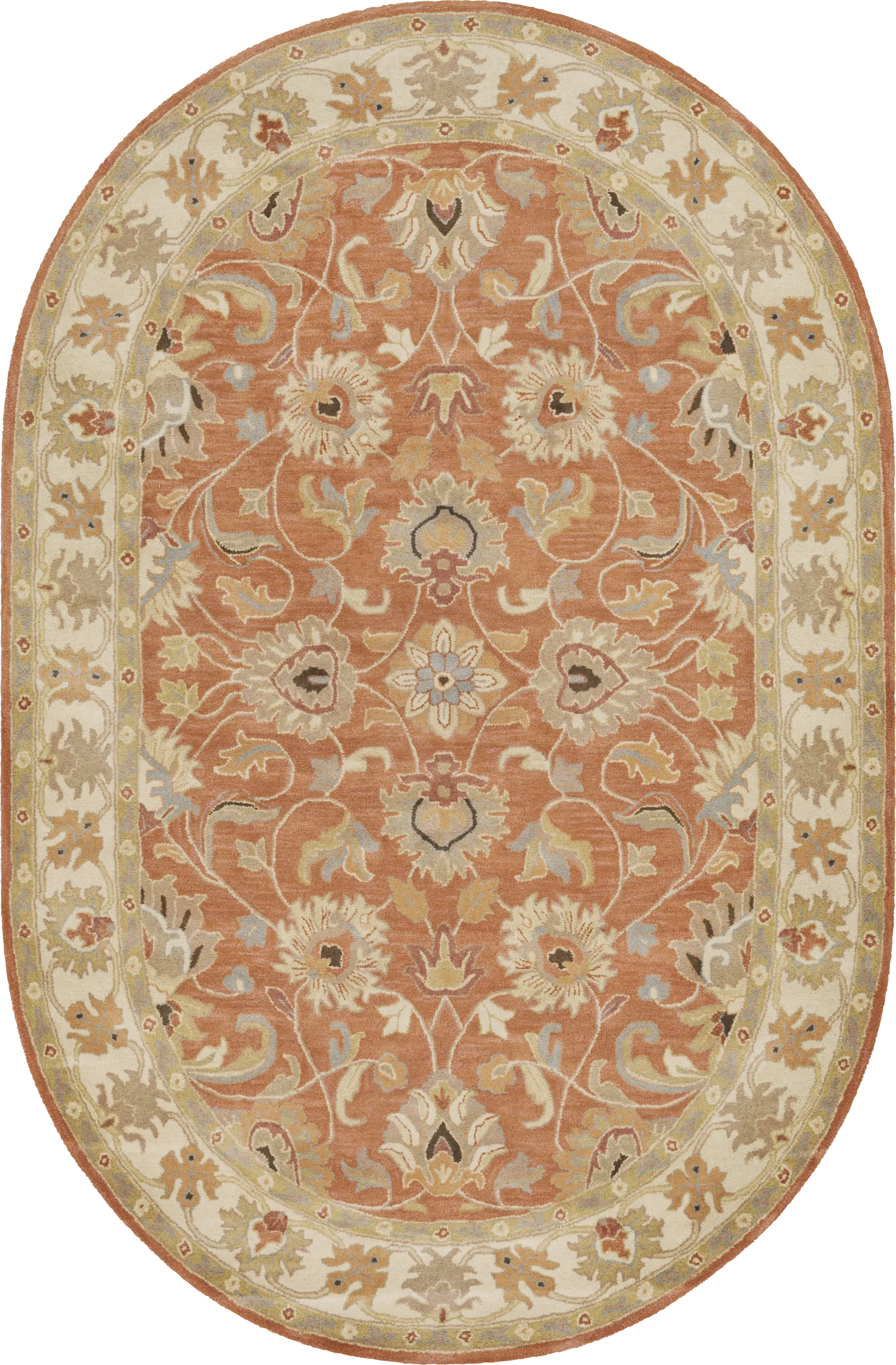 Belinera Orange 6' x 9' Oval Rug