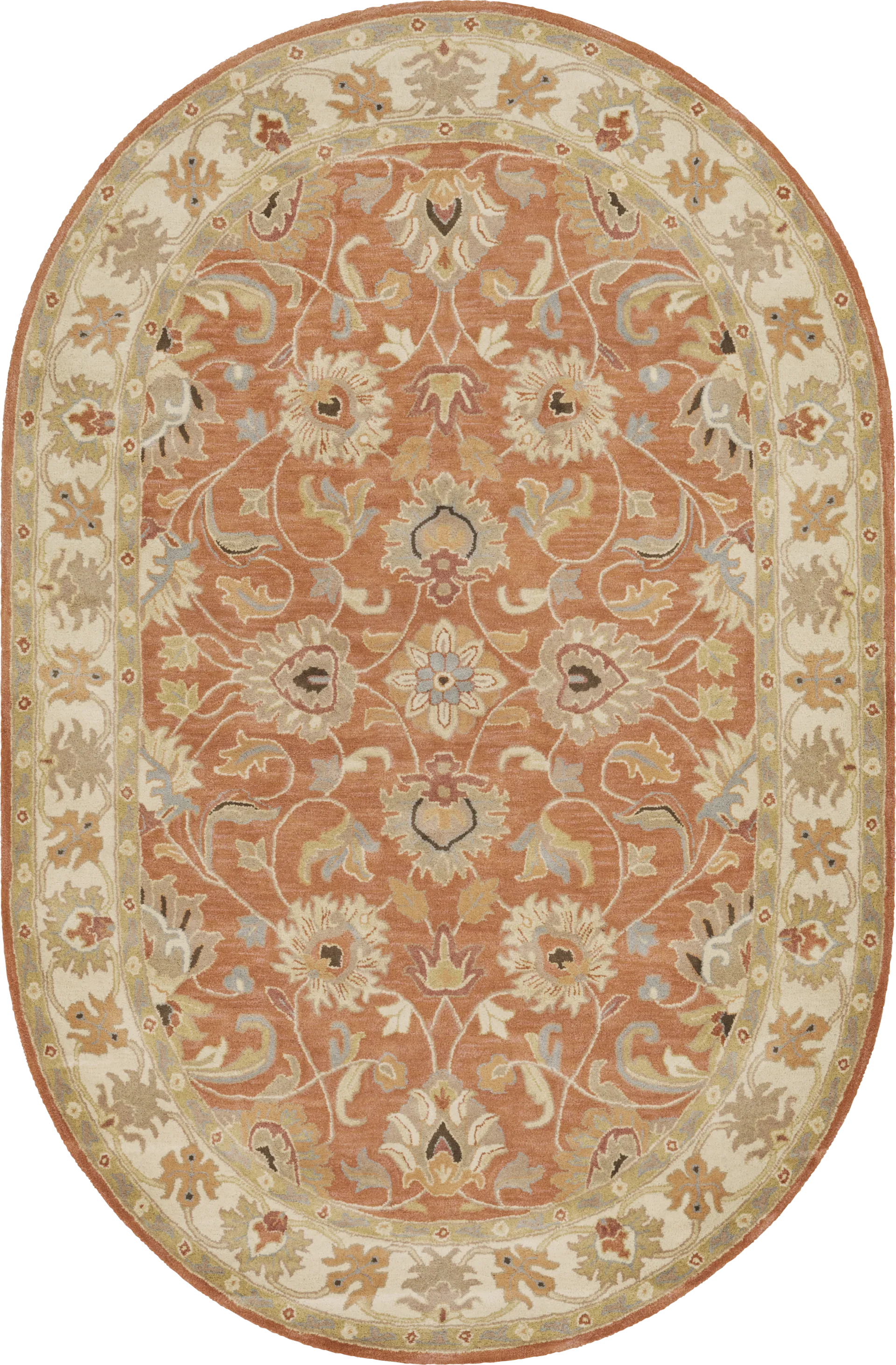 Belinera Orange 6' x 9' Oval Rug - Image 1