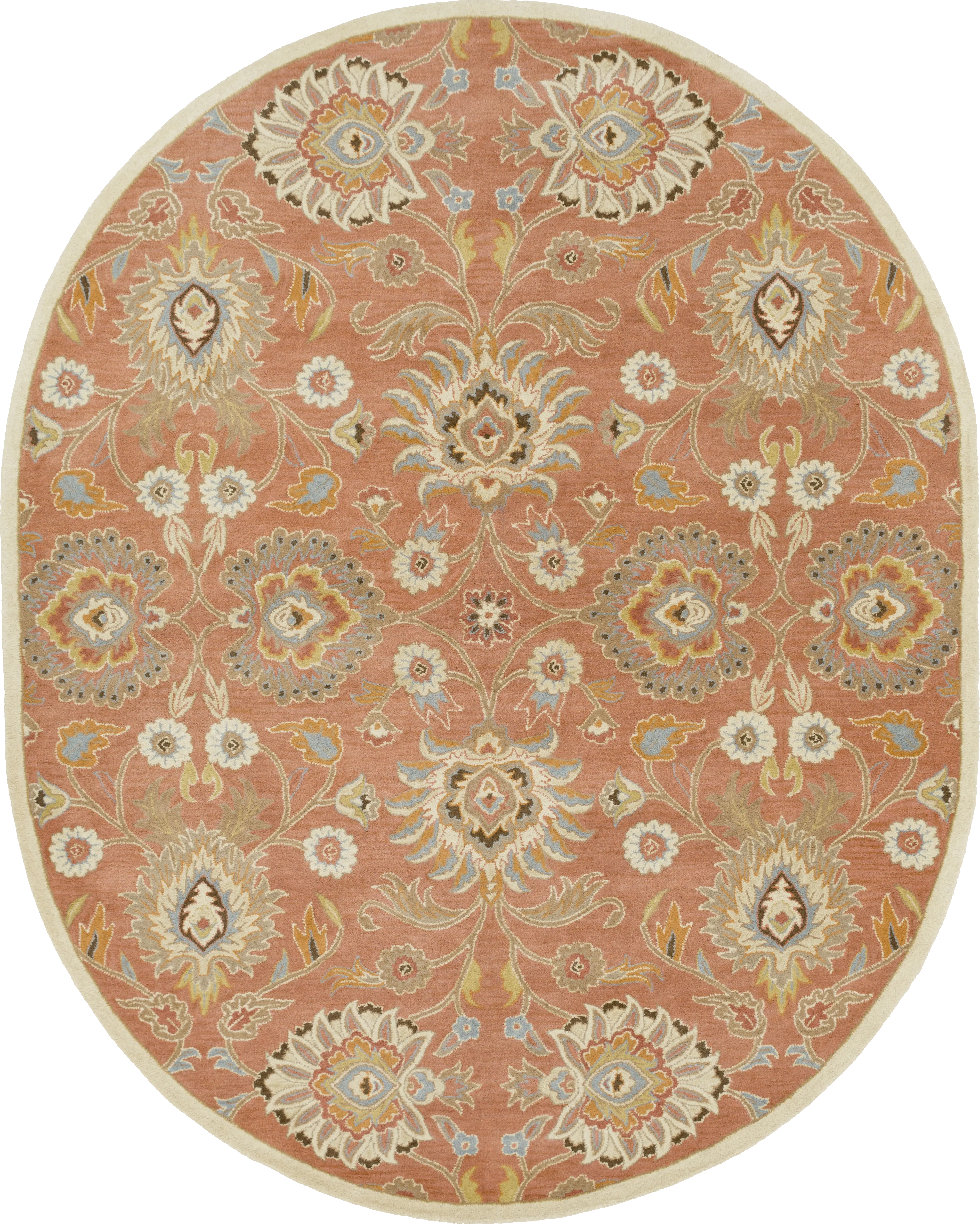 Belinera Orange 8' x 10' Oval Rug - Thumbnail - Image 1