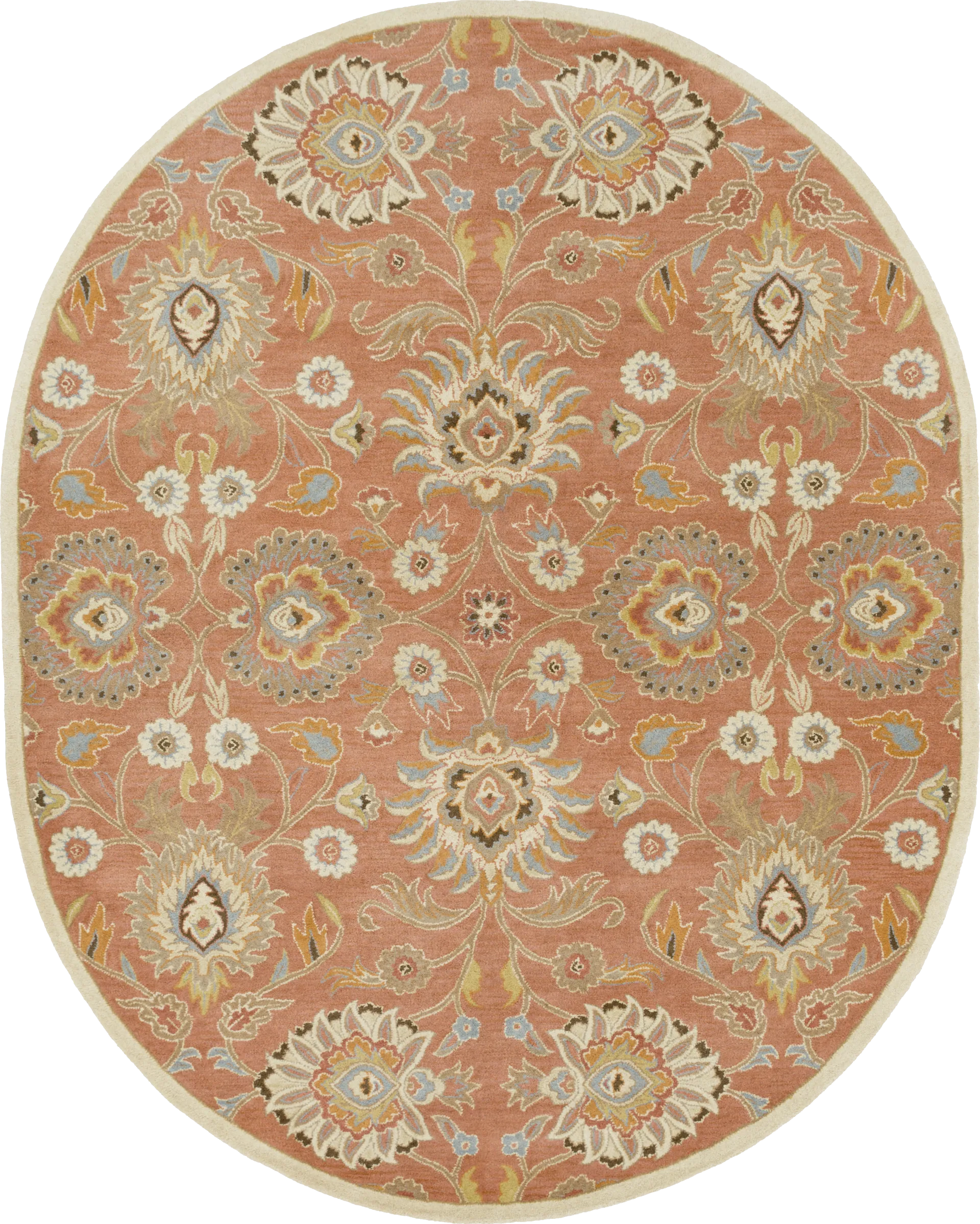 Belinera Orange 8' x 10' Oval Rug - Image 1