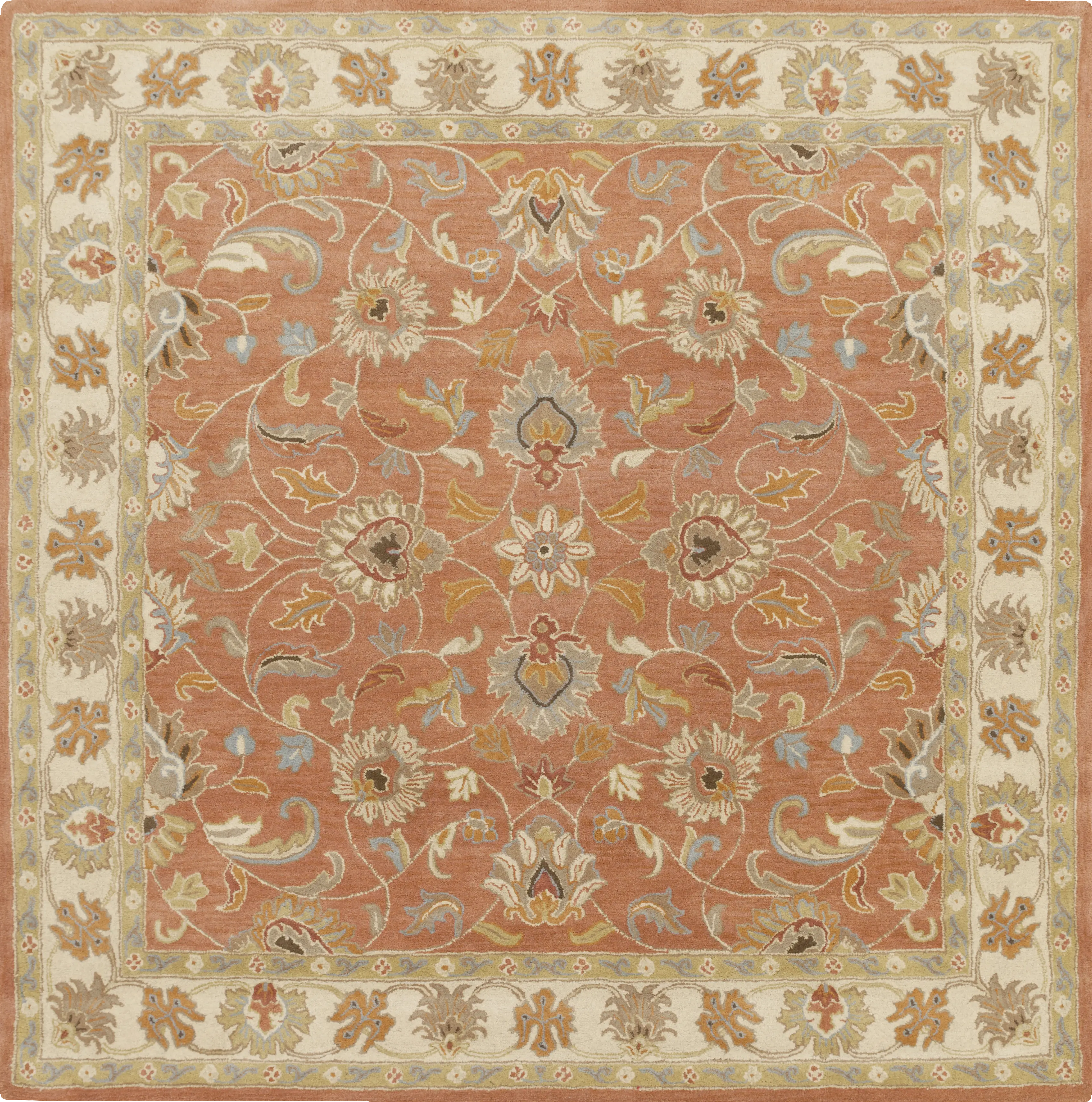 Belinera Orange 4' Square Rug - Thumbnail - Image 1