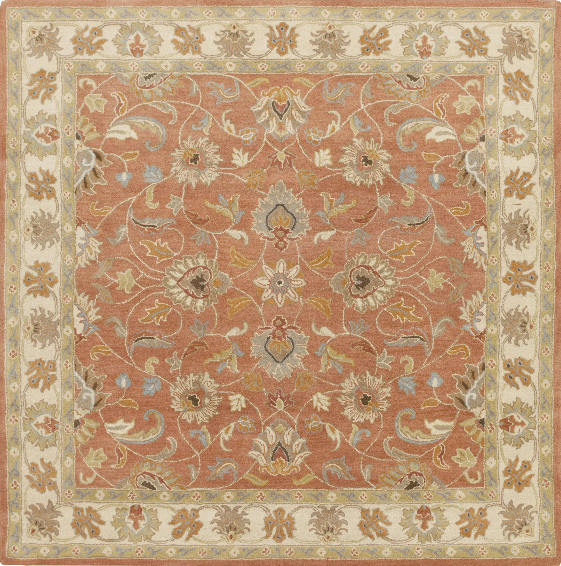 Belinera Orange 4' Square Rug - Image 1