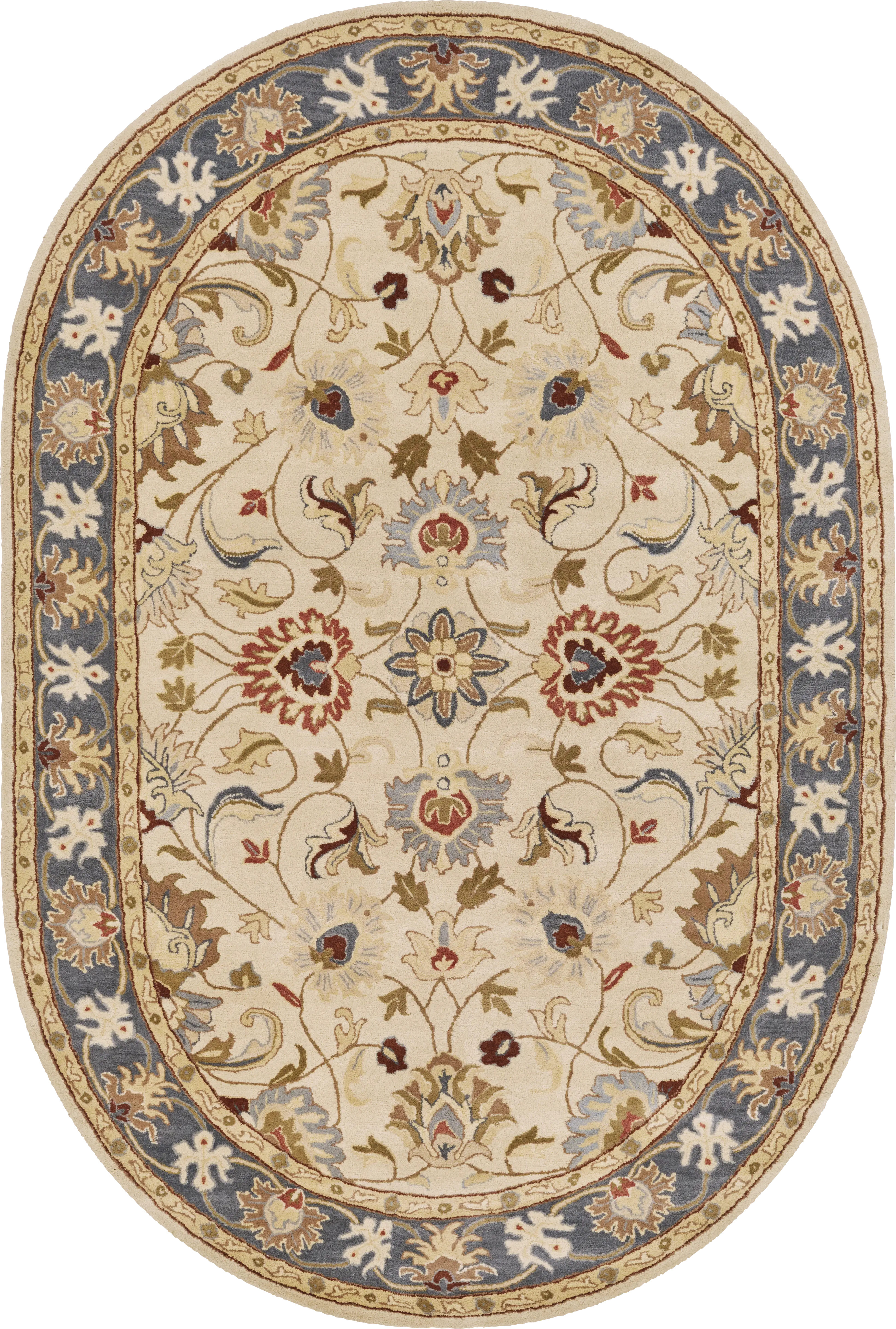 Belinera Beige 6' x 9' Oval Rug - Thumbnail - Image 1