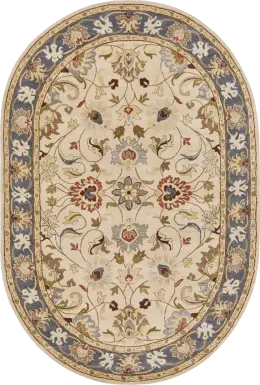 Belinera Beige 6' x 9' Oval Rug