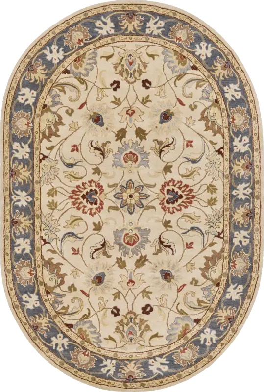 Belinera Beige 6' x 9' Oval Rug