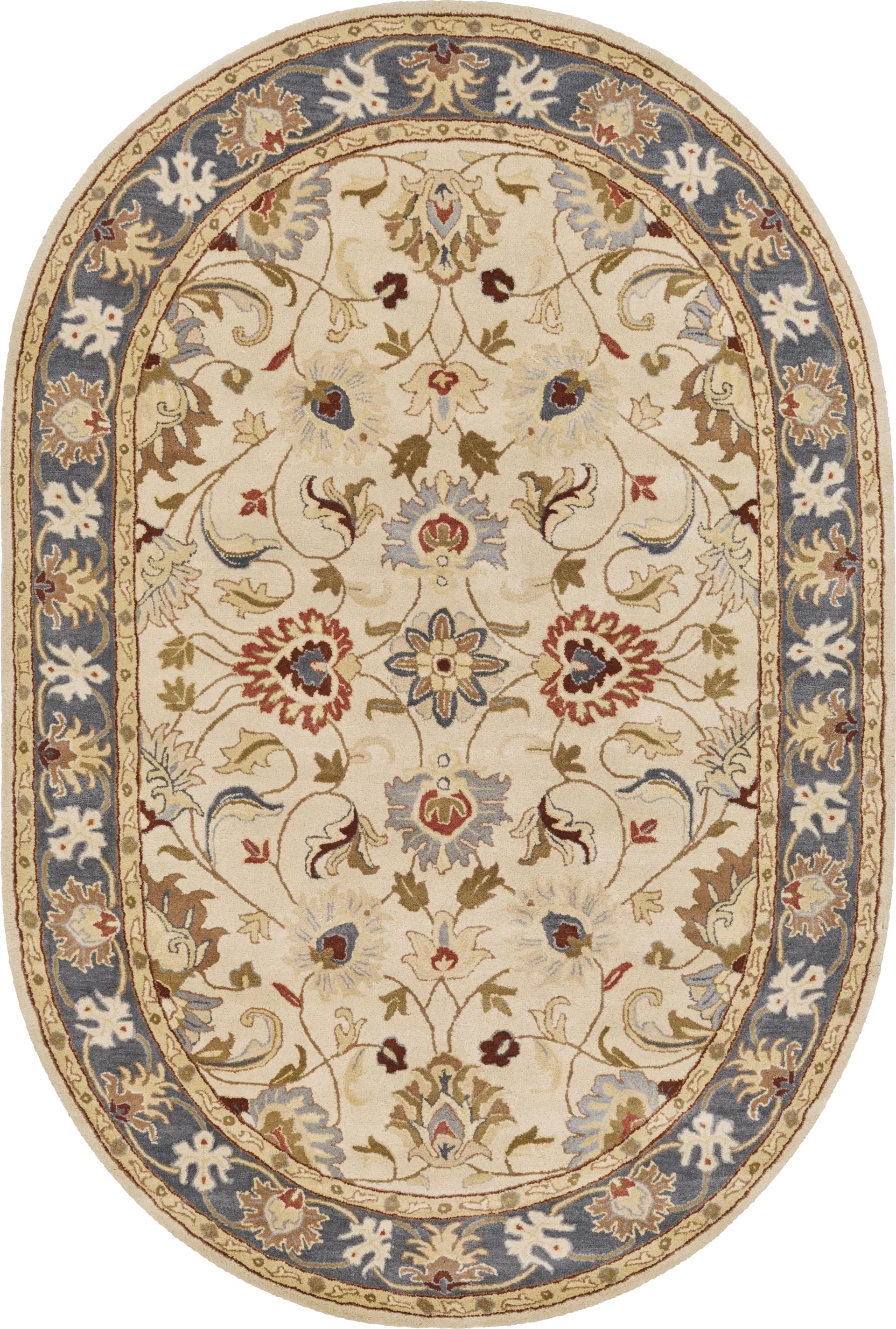 Belinera Beige 6' x 9' Oval Rug