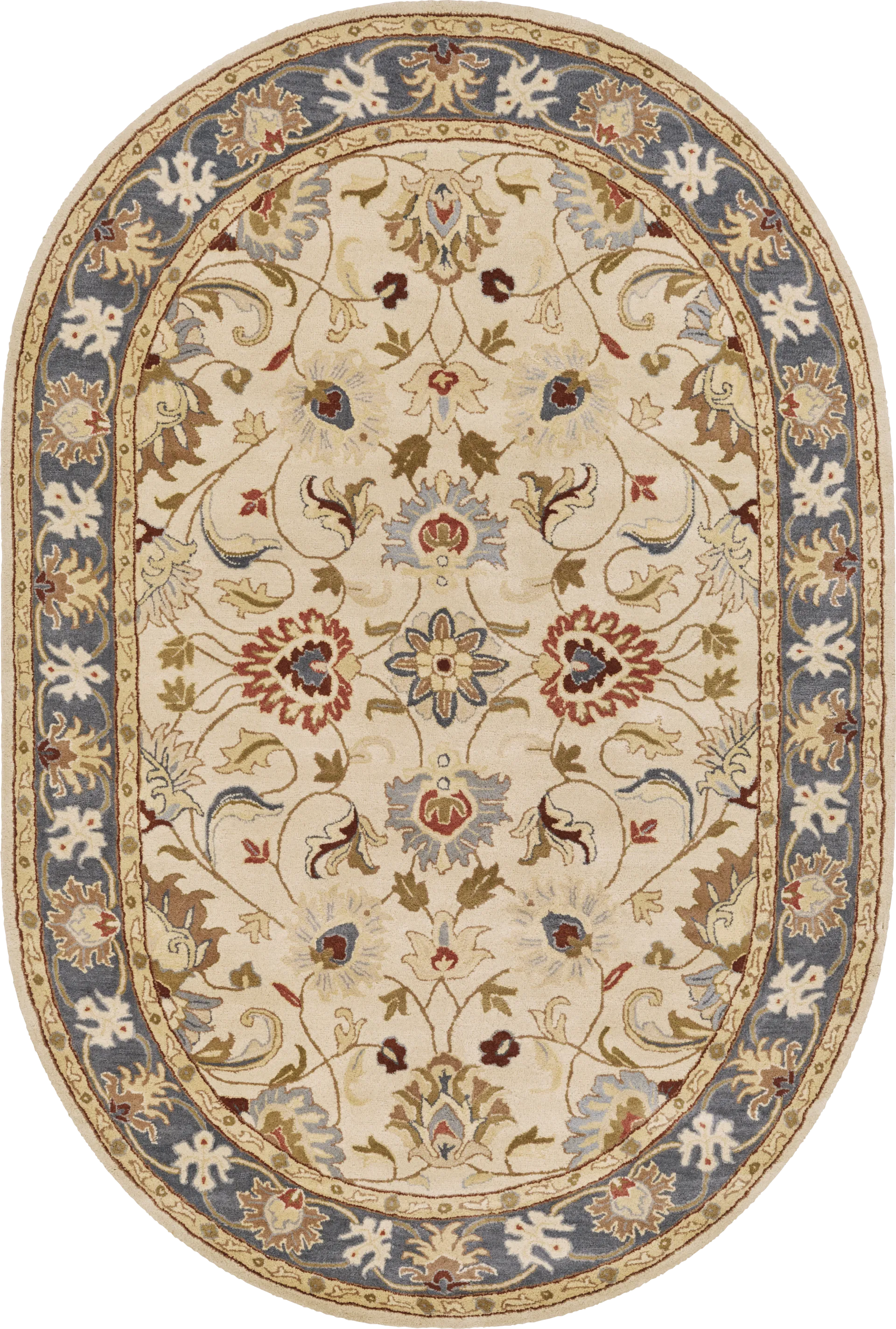 Belinera Beige 6' x 9' Oval Rug - Image 1