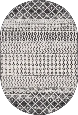 Chelsina I Gray 4' x 6' Oval Rug