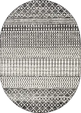 Chelsina I Gray 5' x 8' Oval Rug
