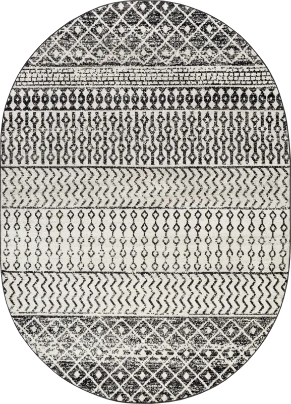 Chelsina I Gray 5' x 8' Oval Rug