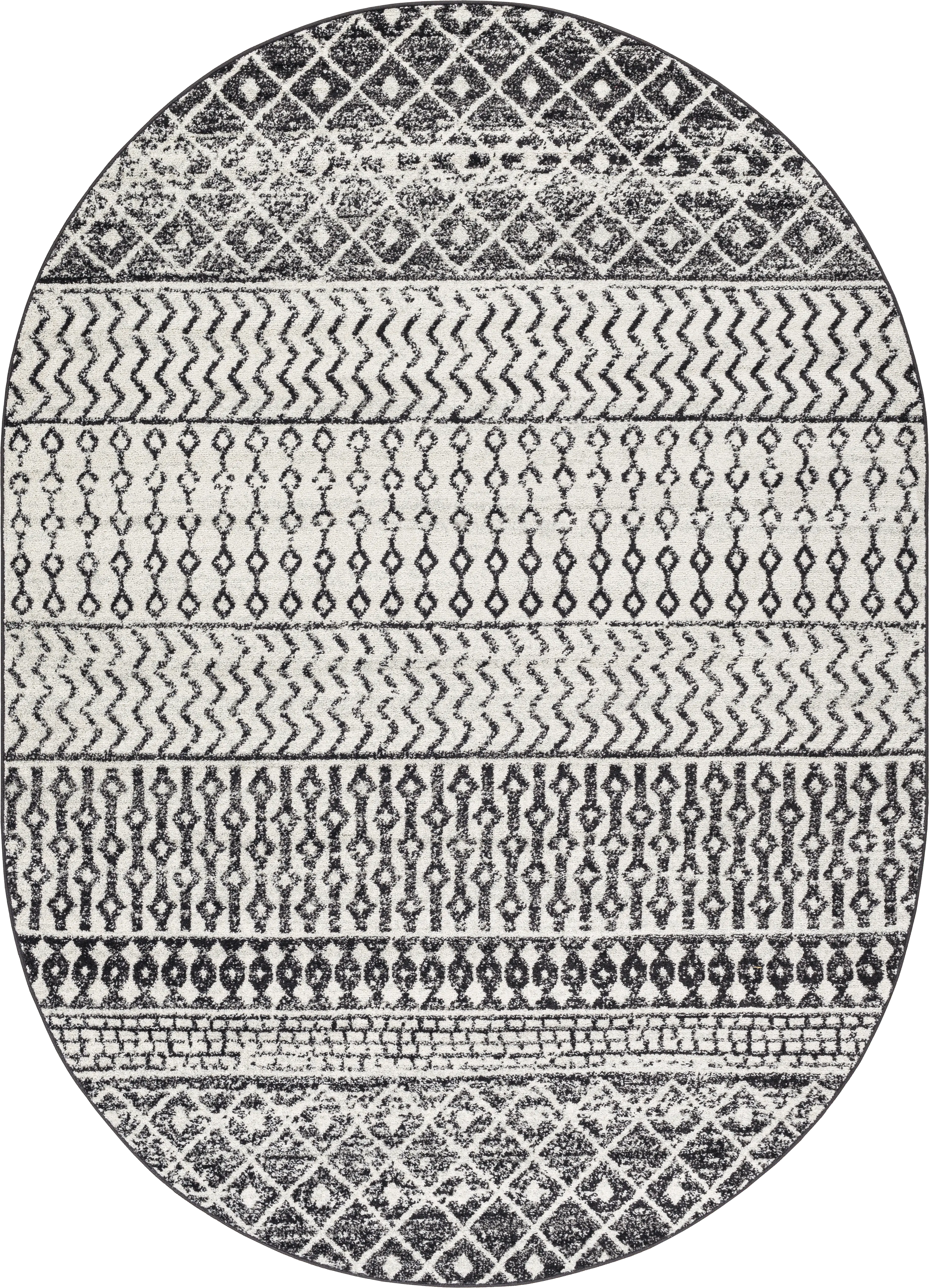 Chelsina I Gray 6'7 x 9' Oval Rug - Thumbnail - Image 1