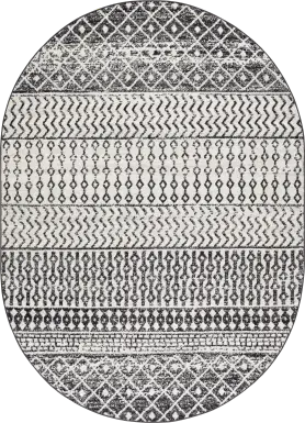 Chelsina I Gray 6'7 x 9' Oval Rug