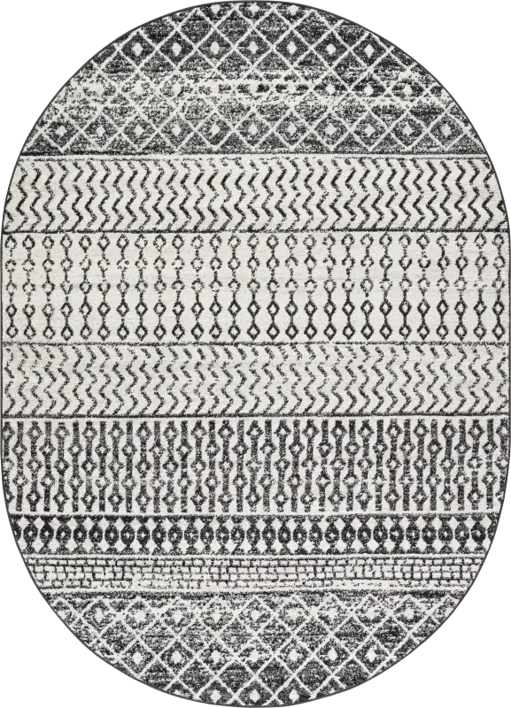 Chelsina I Gray 6'7 x 9' Oval Rug