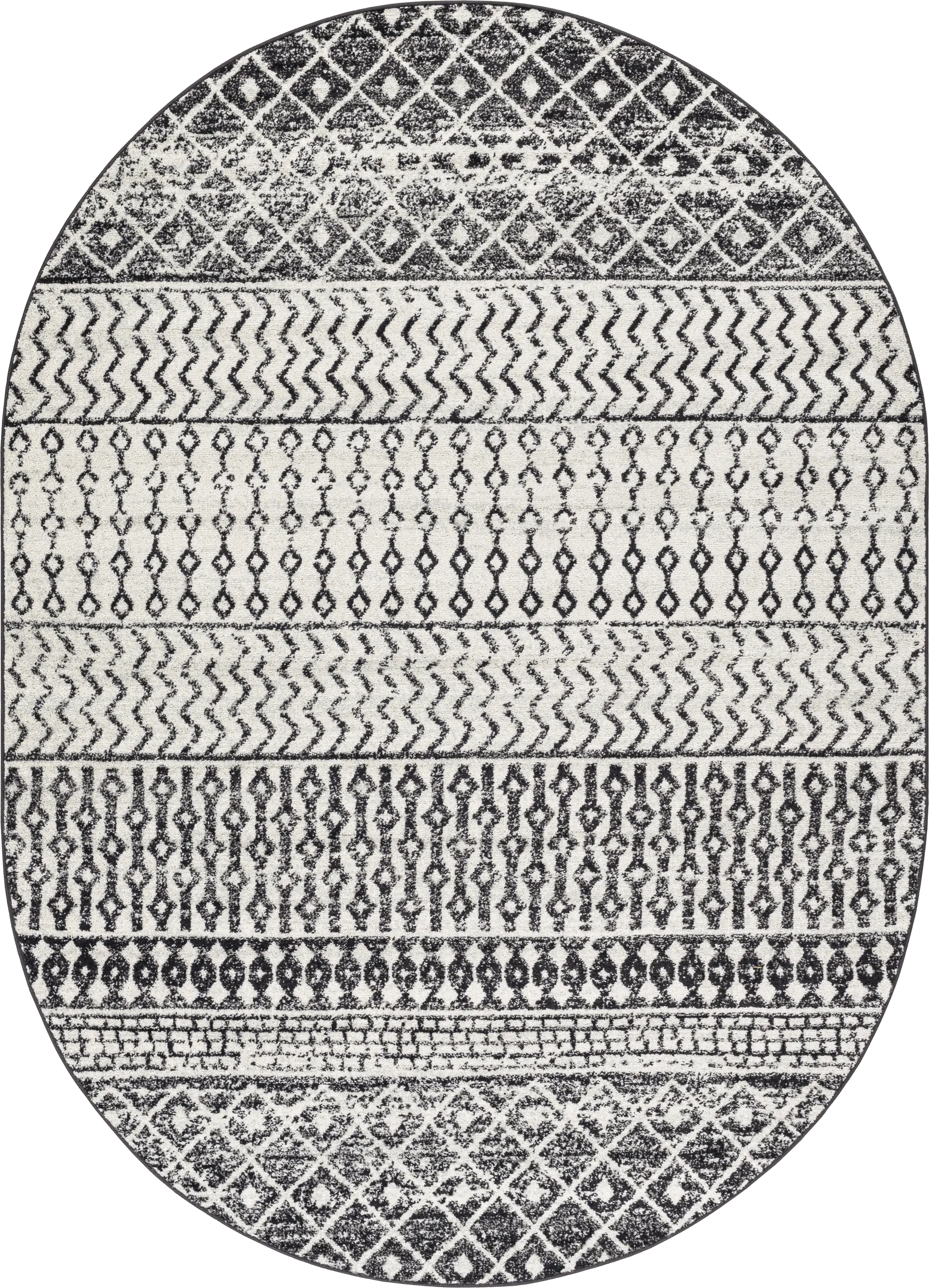 Chelsina I Gray 6'7 x 9' Oval Rug