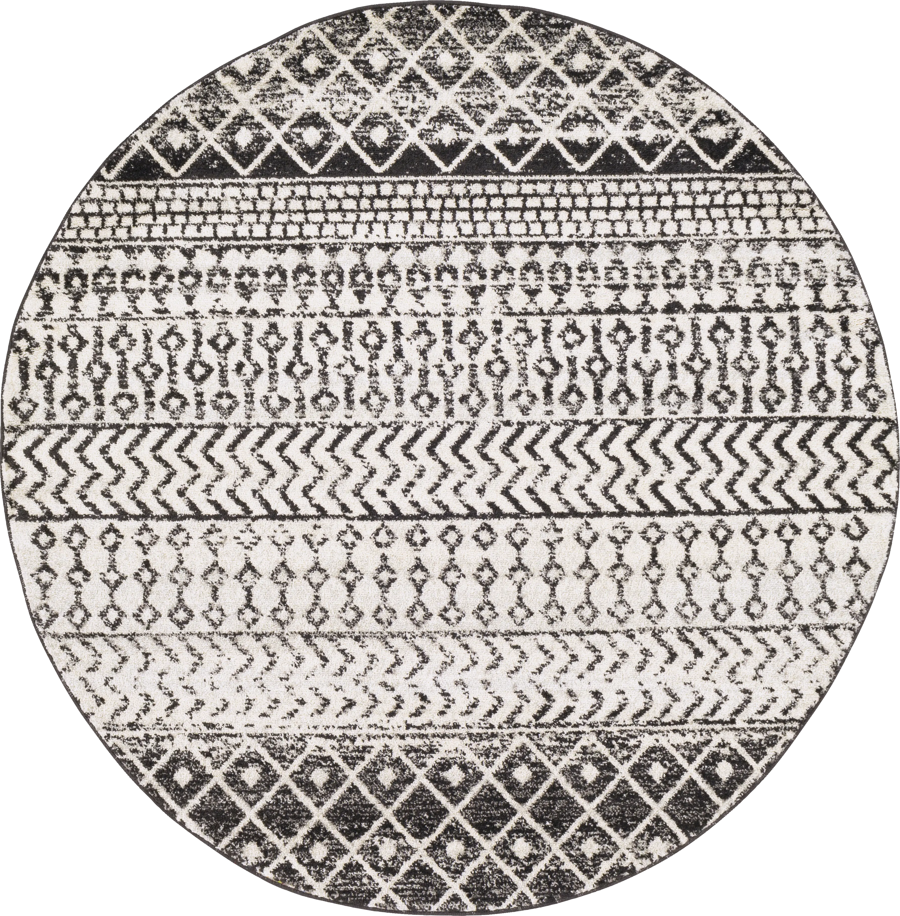 Chelsina I Gray 4' Round Rug