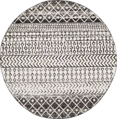 Chelsina I Gray 4' Round Rug