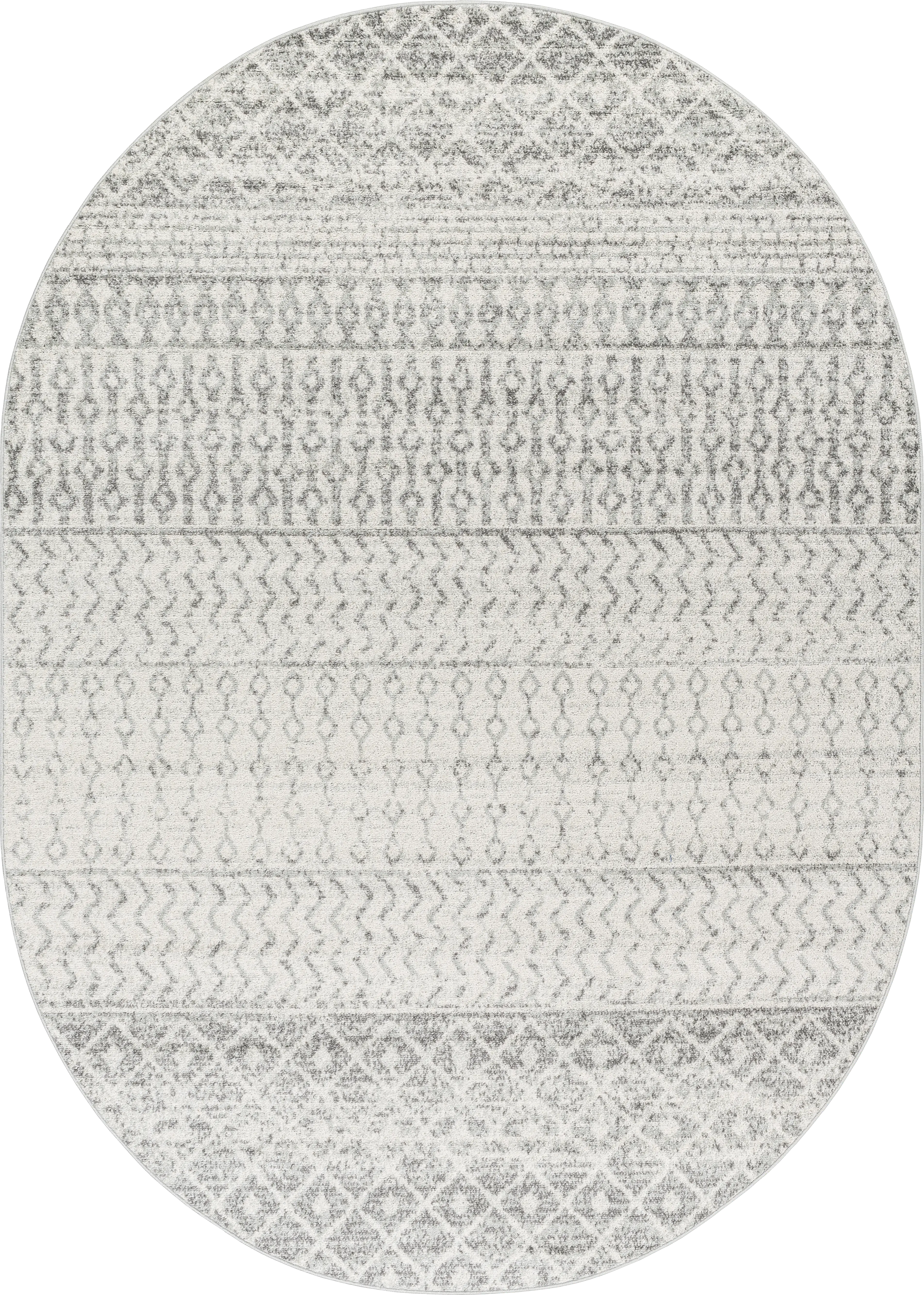 Chelsina I Light Gray 6'7 x 9' Oval Rug - Thumbnail - Image 1