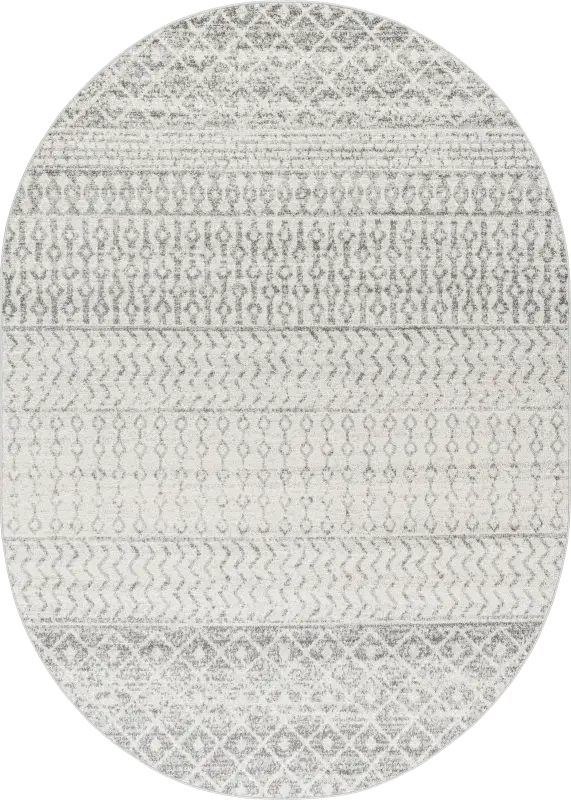 Chelsina I Light Gray 6'7 x 9' Oval Rug