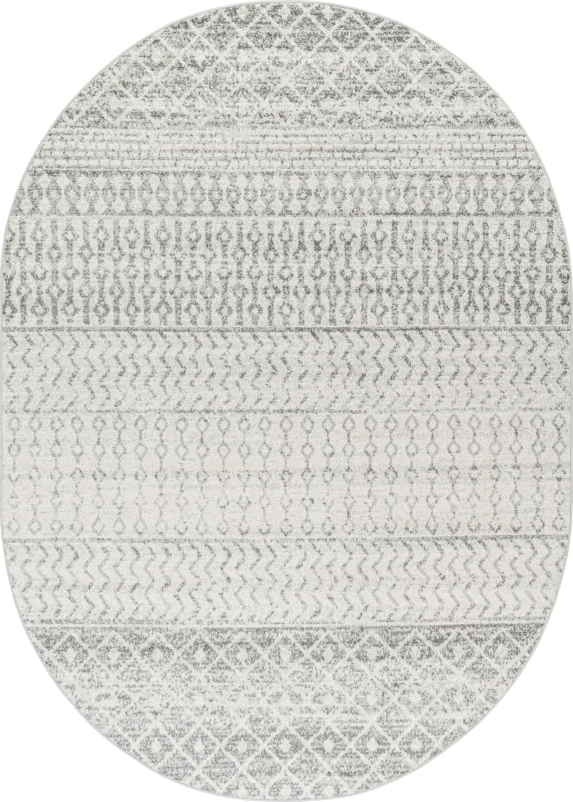 Chelsina I Light Gray 6'7 x 9' Oval Rug