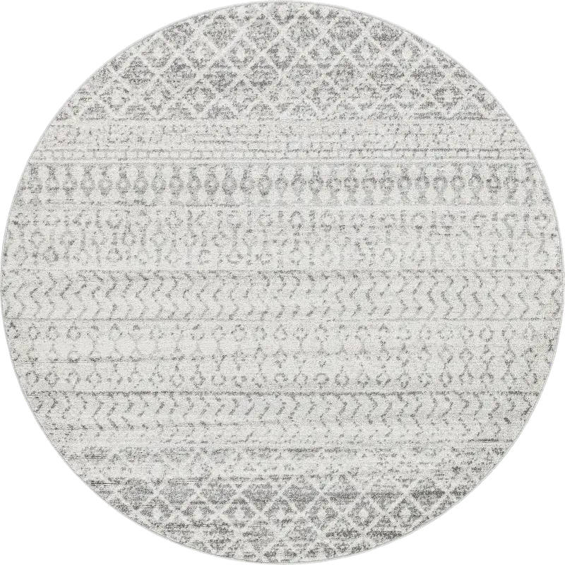 Chelsina I Light Gray 4' Round Rug