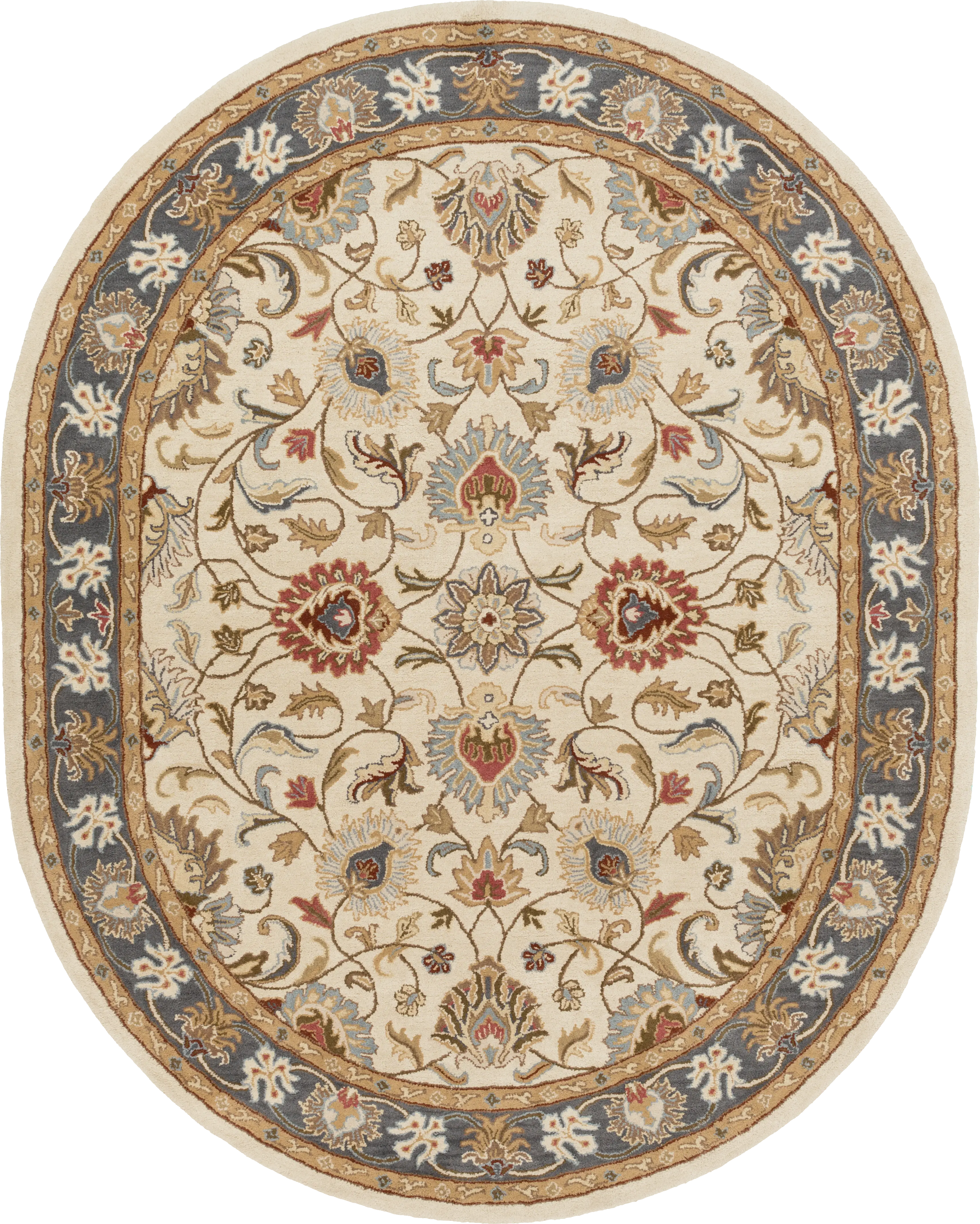 Belinera Beige 8' x 10' Oval Rug - Thumbnail - Image 1