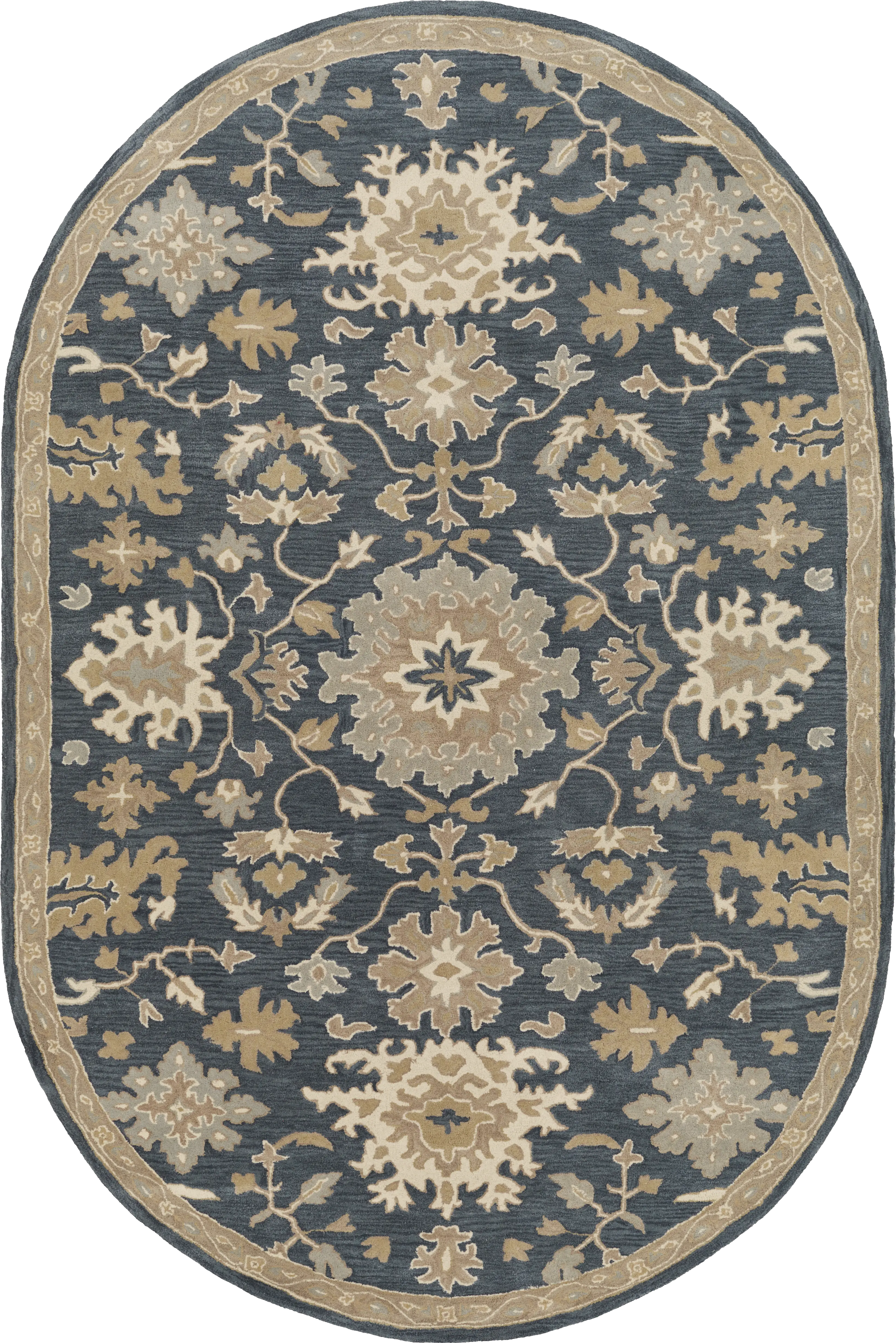Belinera IV Navy 6' x 9' Oval Rug - Thumbnail - Image 1