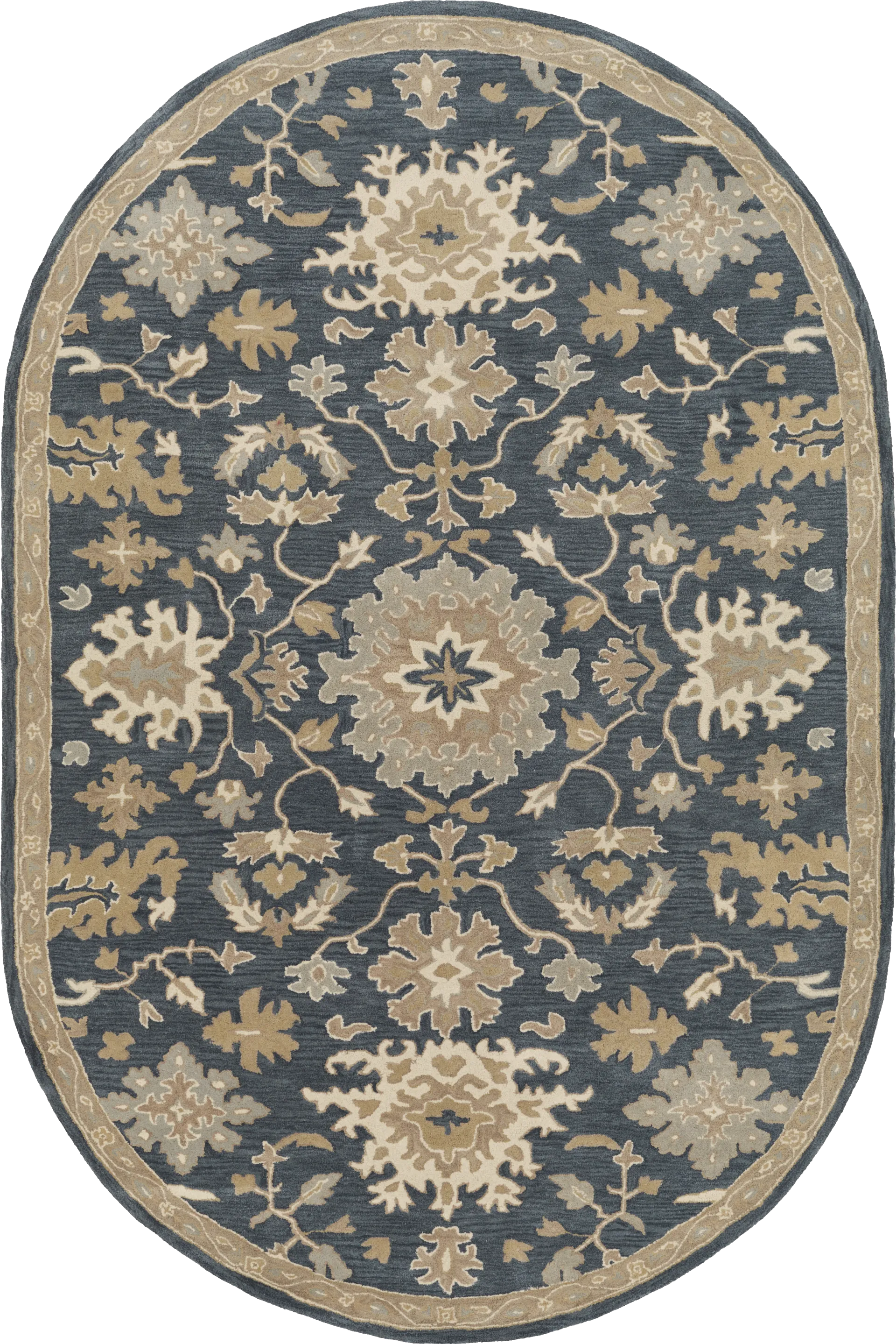 Belinera IV Navy 6' x 9' Oval Rug - Image 1