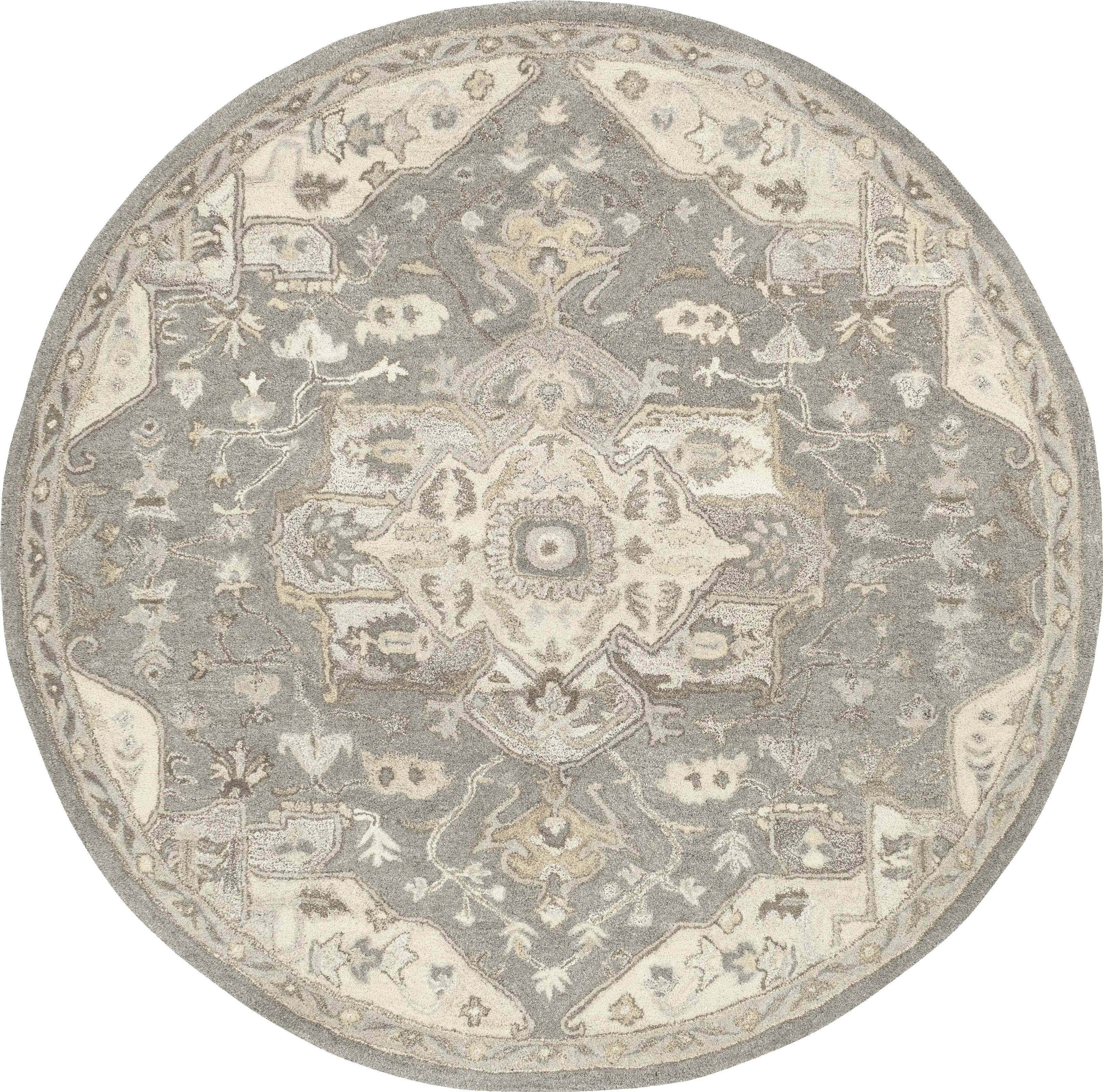 Belinera V Beige 4' Round Rug - Thumbnail - Image 1