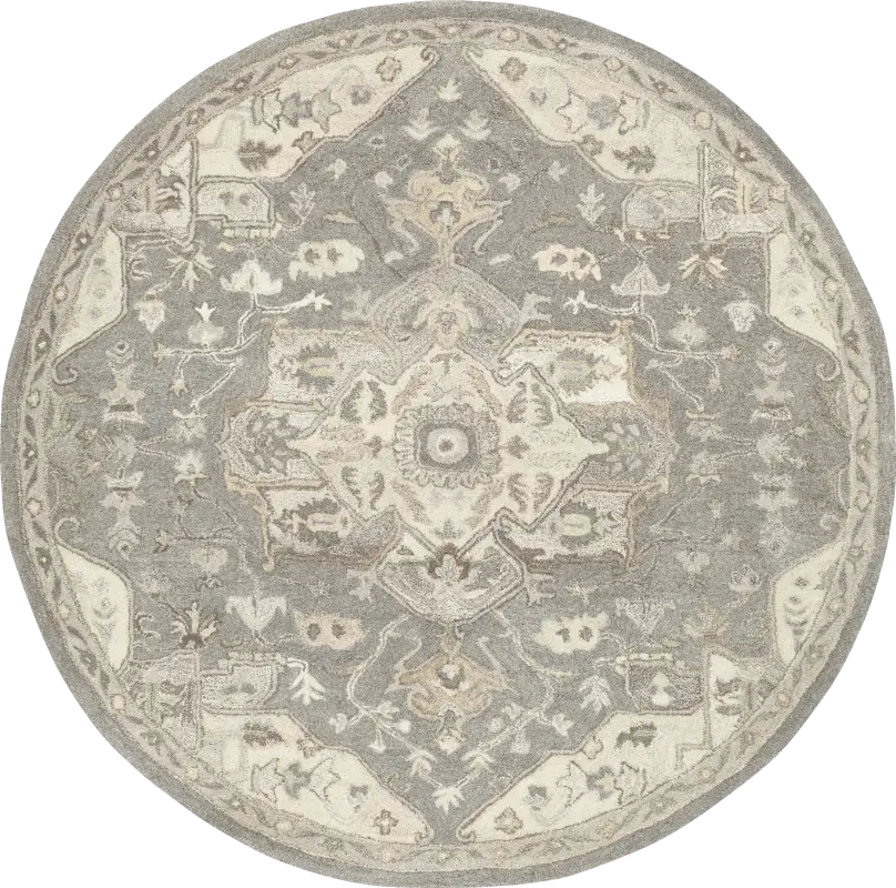 Belinera V Beige 4' Round Rug