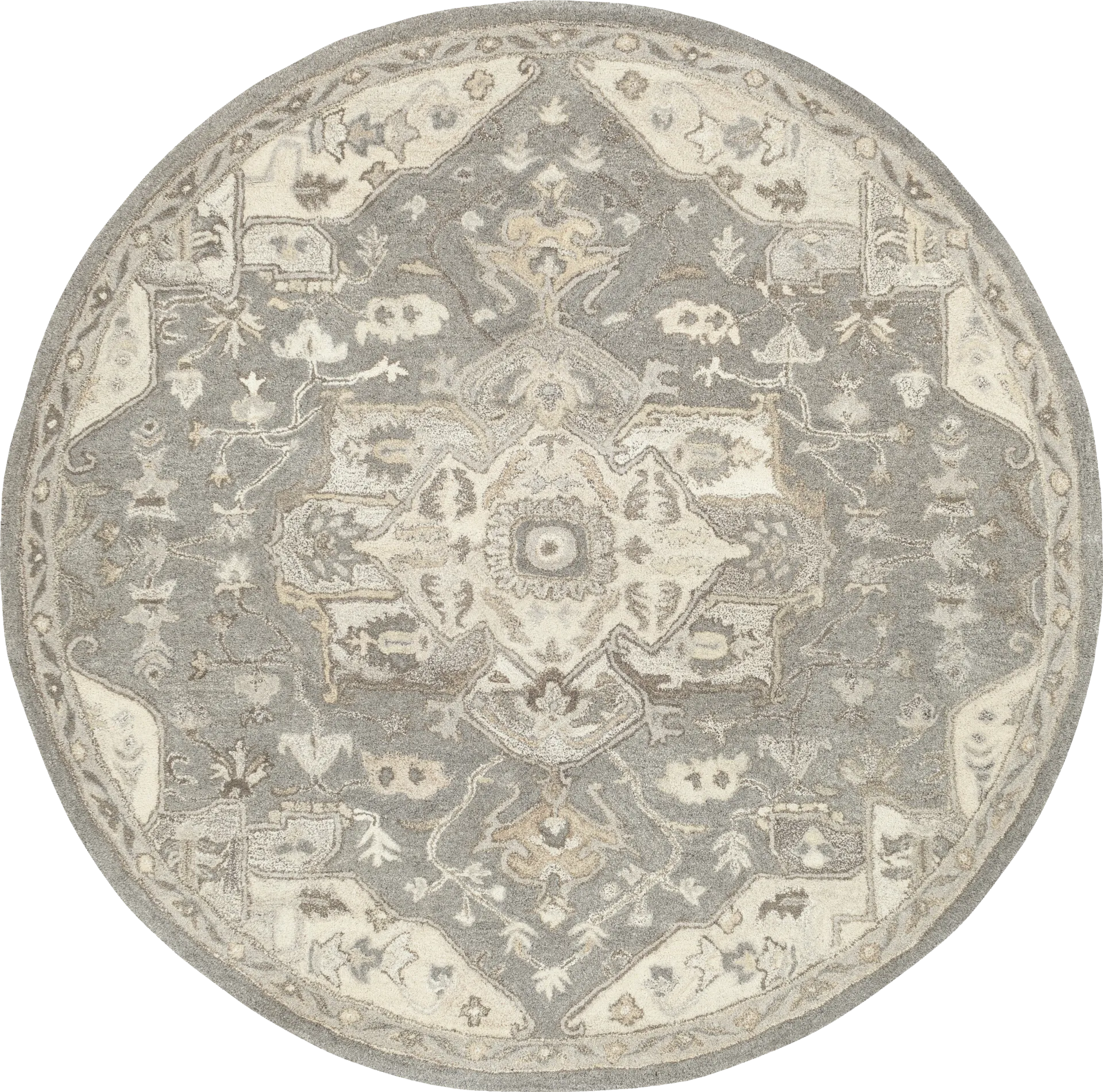 Belinera V Beige 6' Round Rug - Image 1