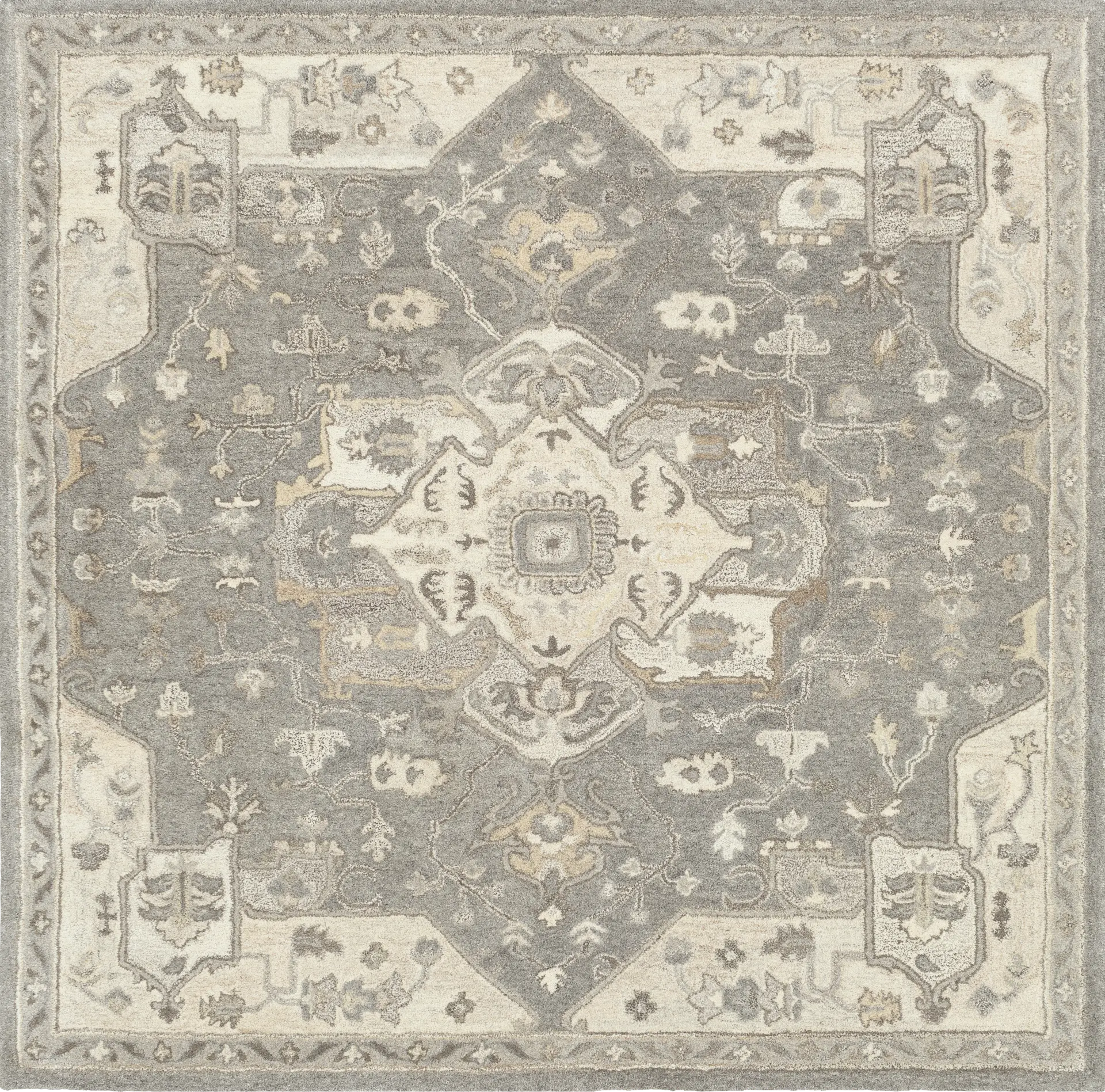 Belinera V Beige 4' Square Rug